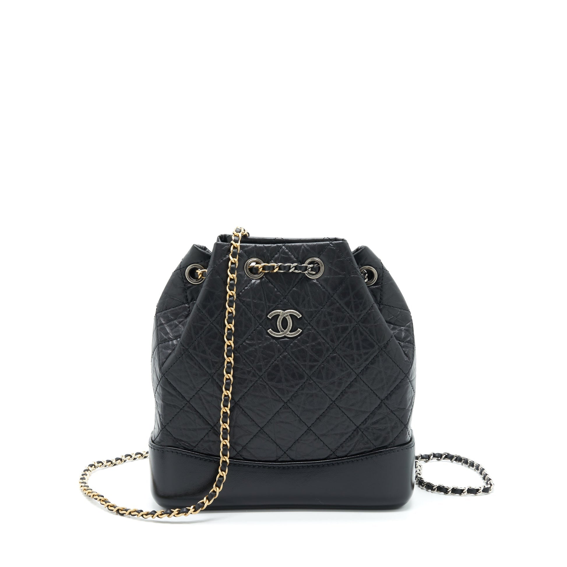 Chanel Gabrielle Backpack Calfskin Hardware Multicolour Black Small Multicolour Hardware