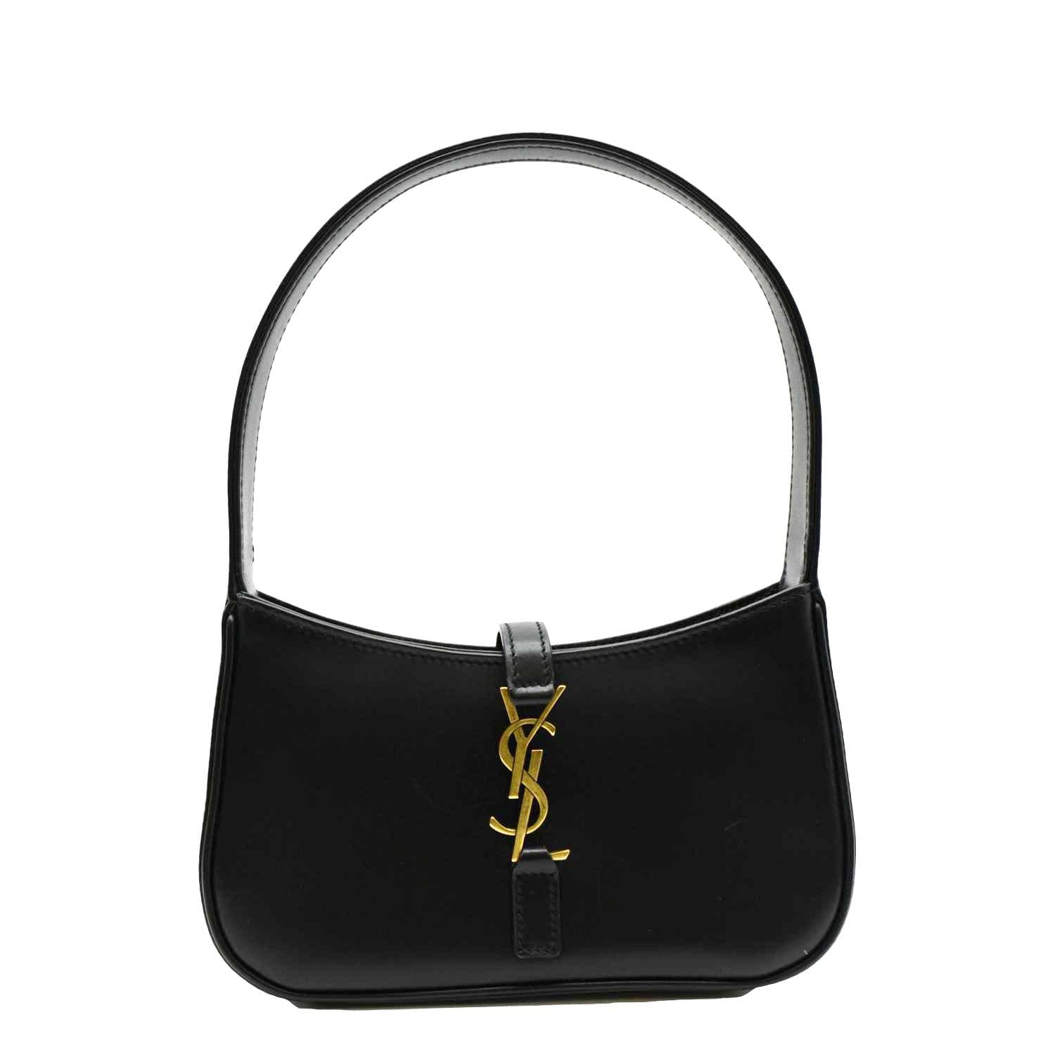 YSL Saint Laurent Saint Le Satchel Bag Leather Black Travel Bag