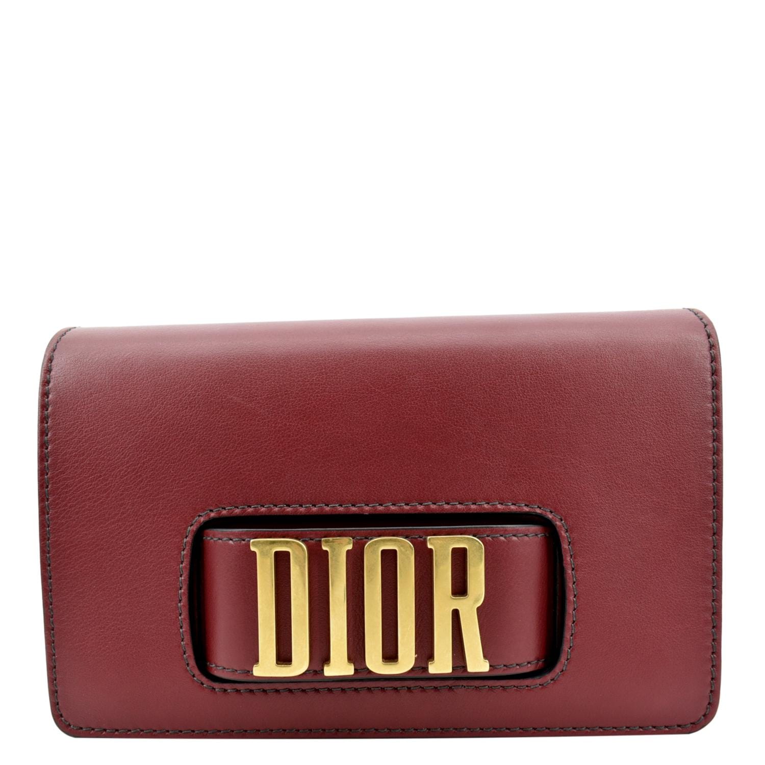 Dior Dio Evolution Calfskin Shoulder Bag Dark Red Flap