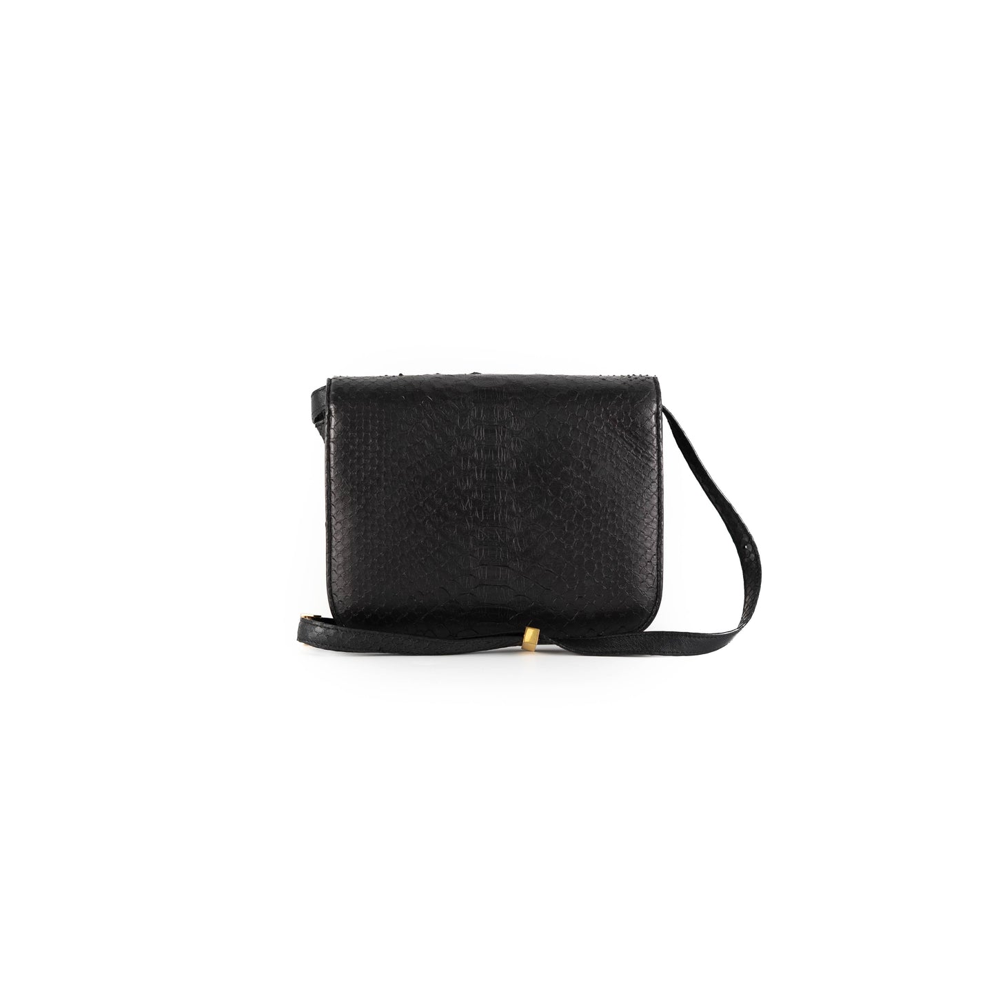 Luxury Box Python Bag Black Travel Bag