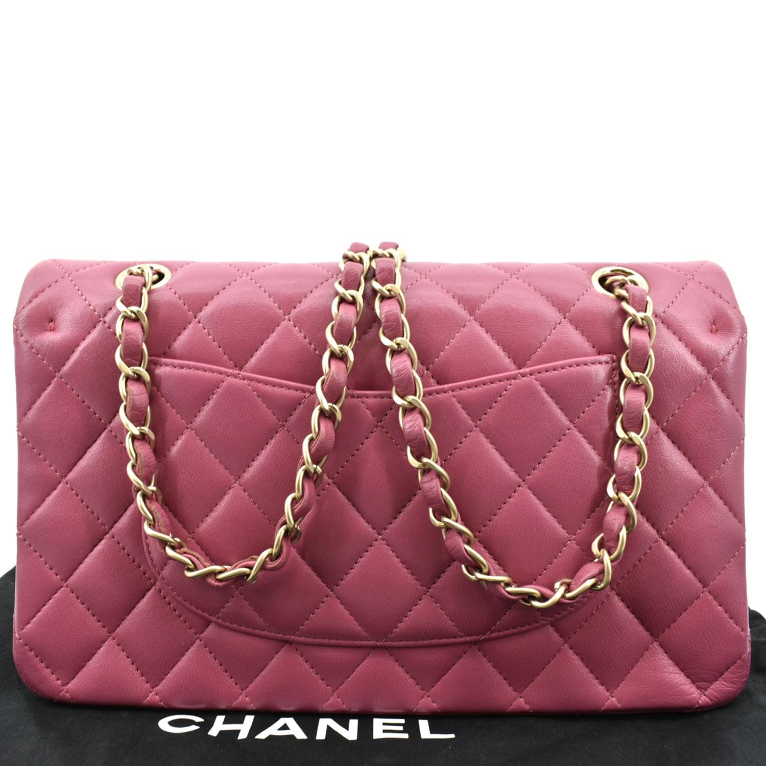 Chanel Classic Double Flap Quilted Leather Pink Travel Bag