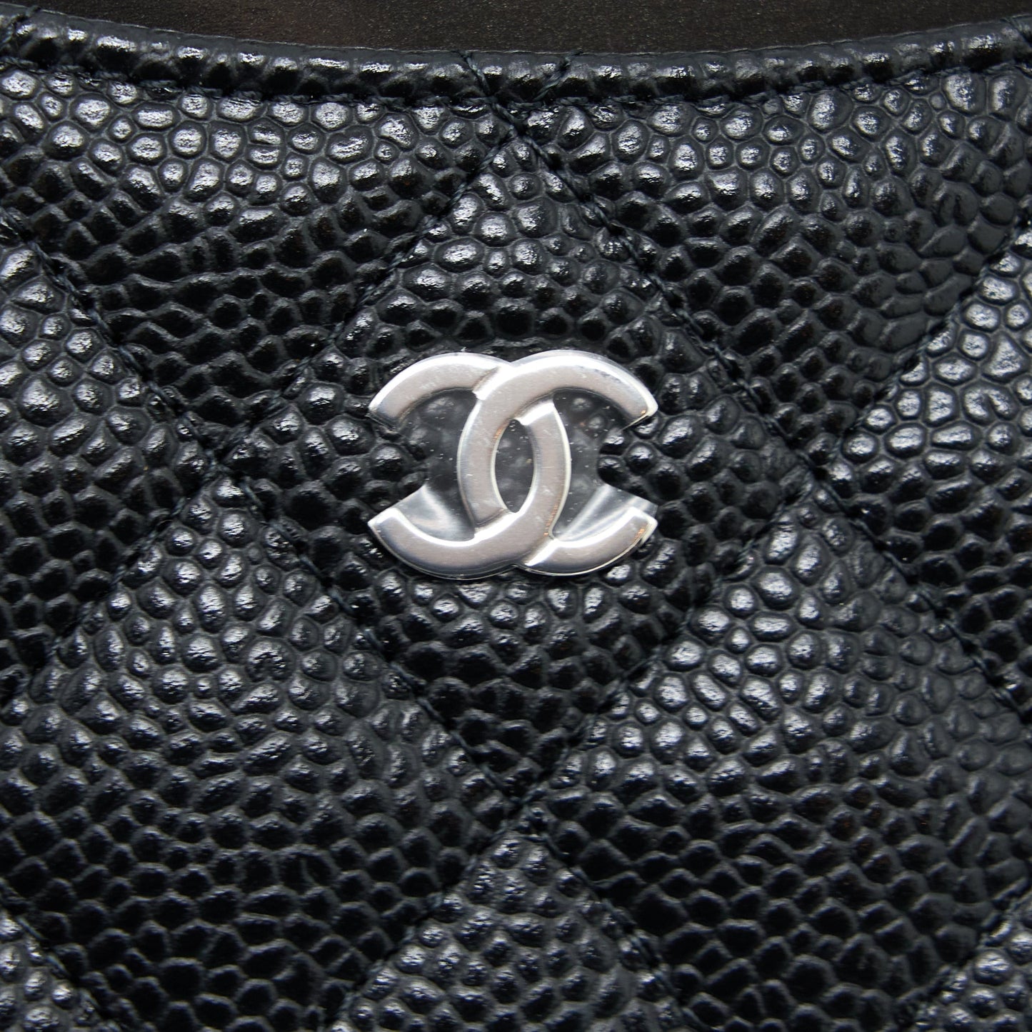 Chanel Classic Card Holder Caviar SHW Microchip Black Wallet Case