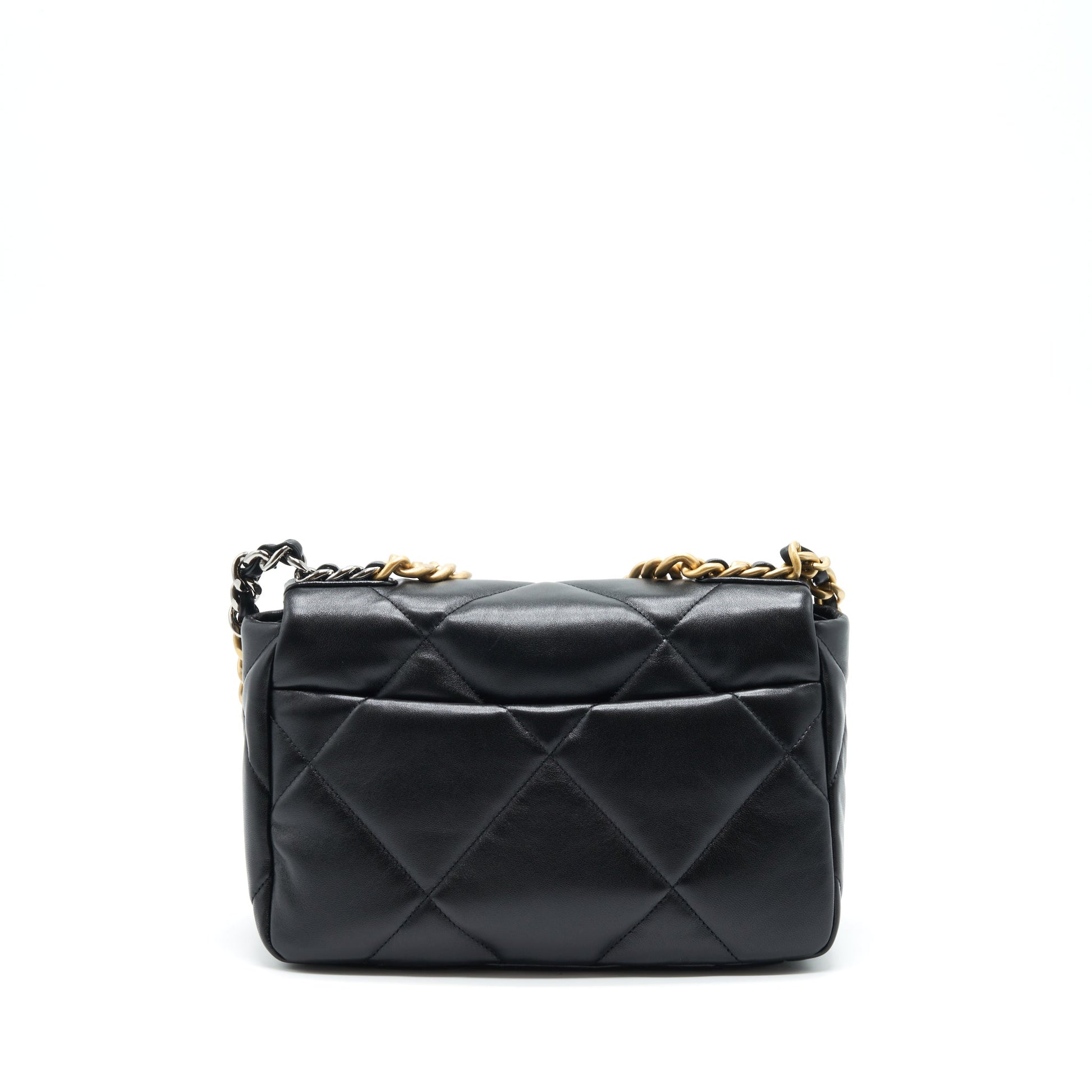 Chanel 19 Lambskin Hardware Microchip Multicolour Black Small Handbag