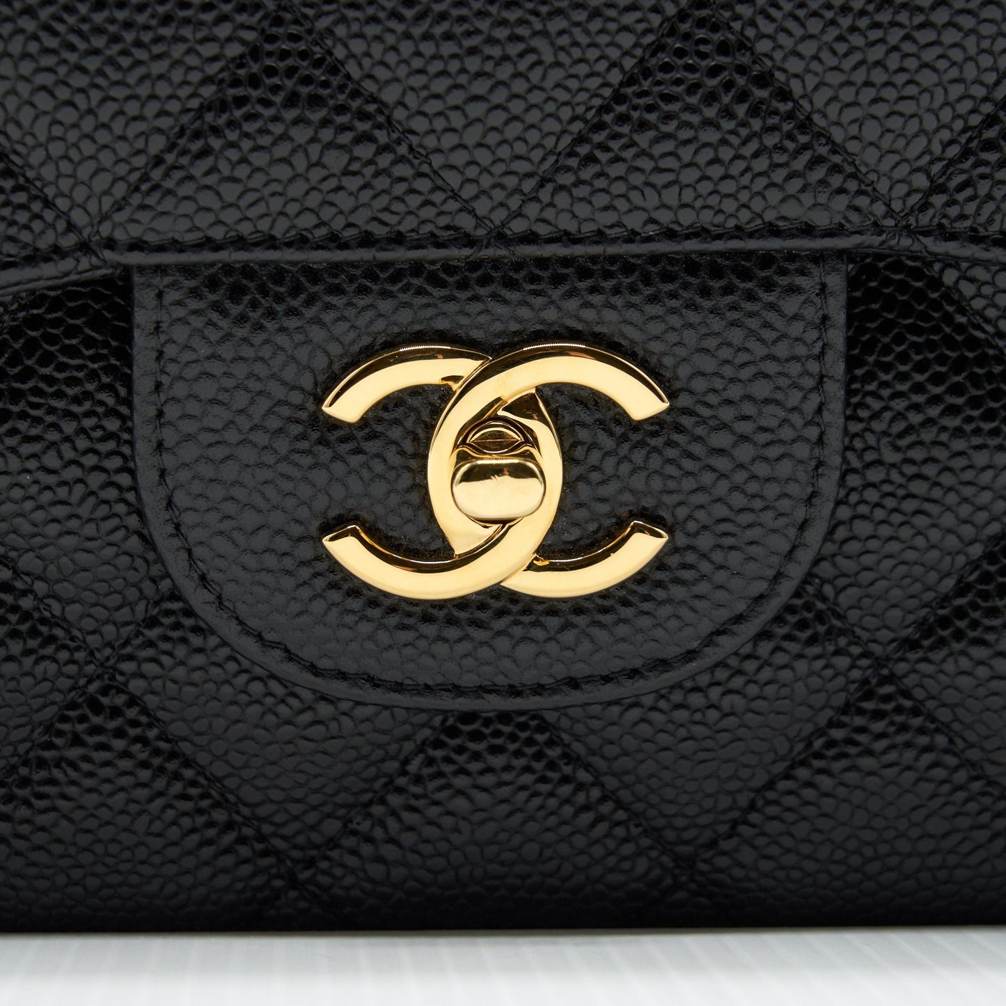 Chanel Classic Jumbo Double Flap Caviar GHW Black Shoulder Bag
