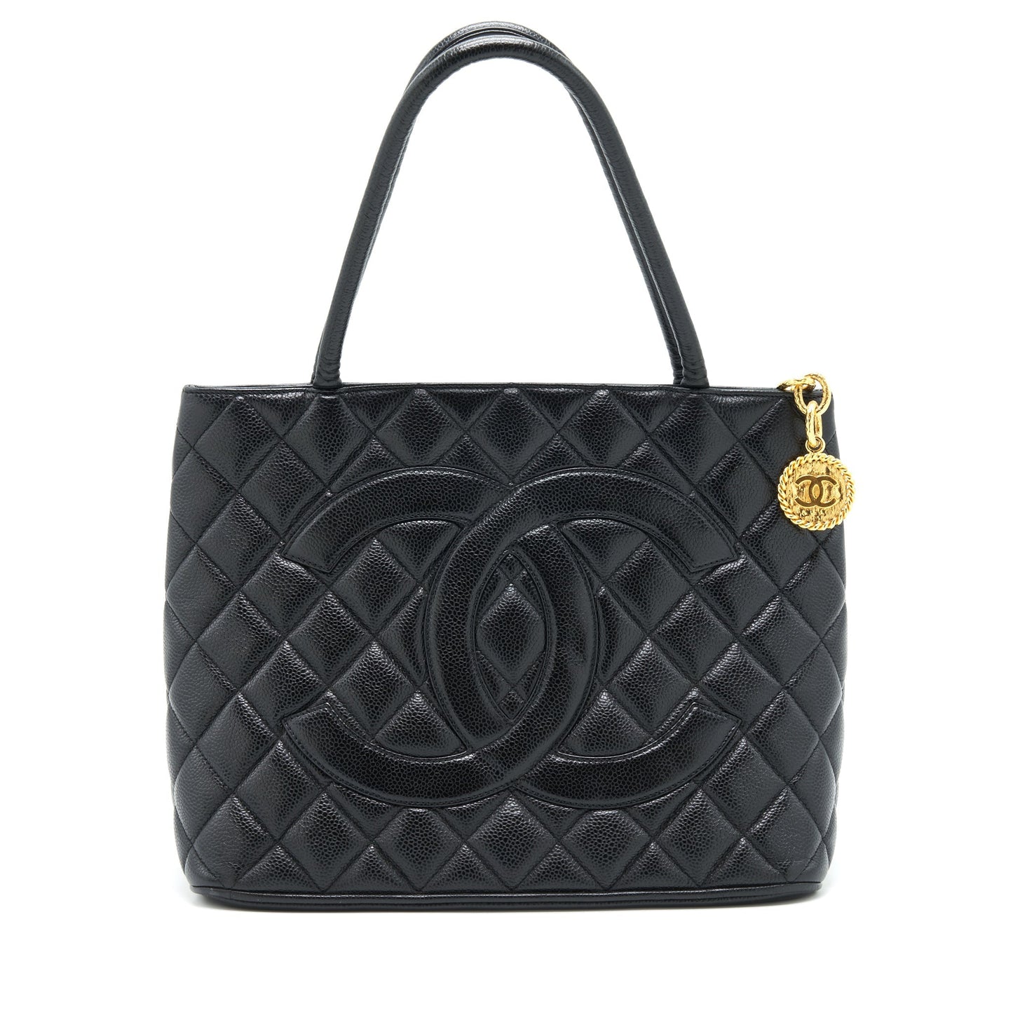 Chanel Medallion Caviar GHW Black Tote Bag