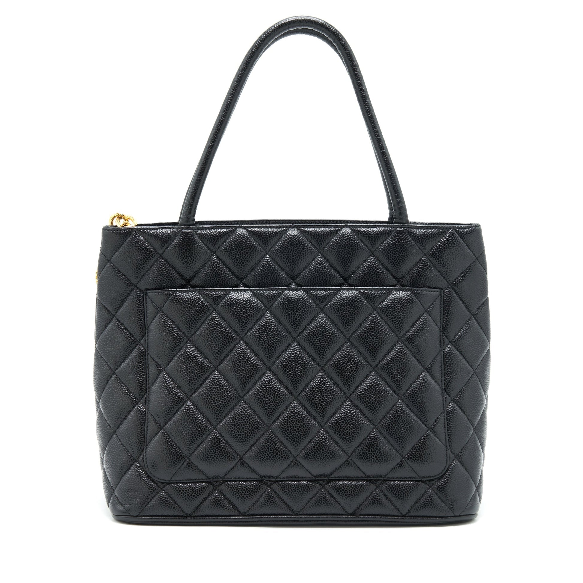 Chanel Medallion Caviar GHW Black Tote Bag