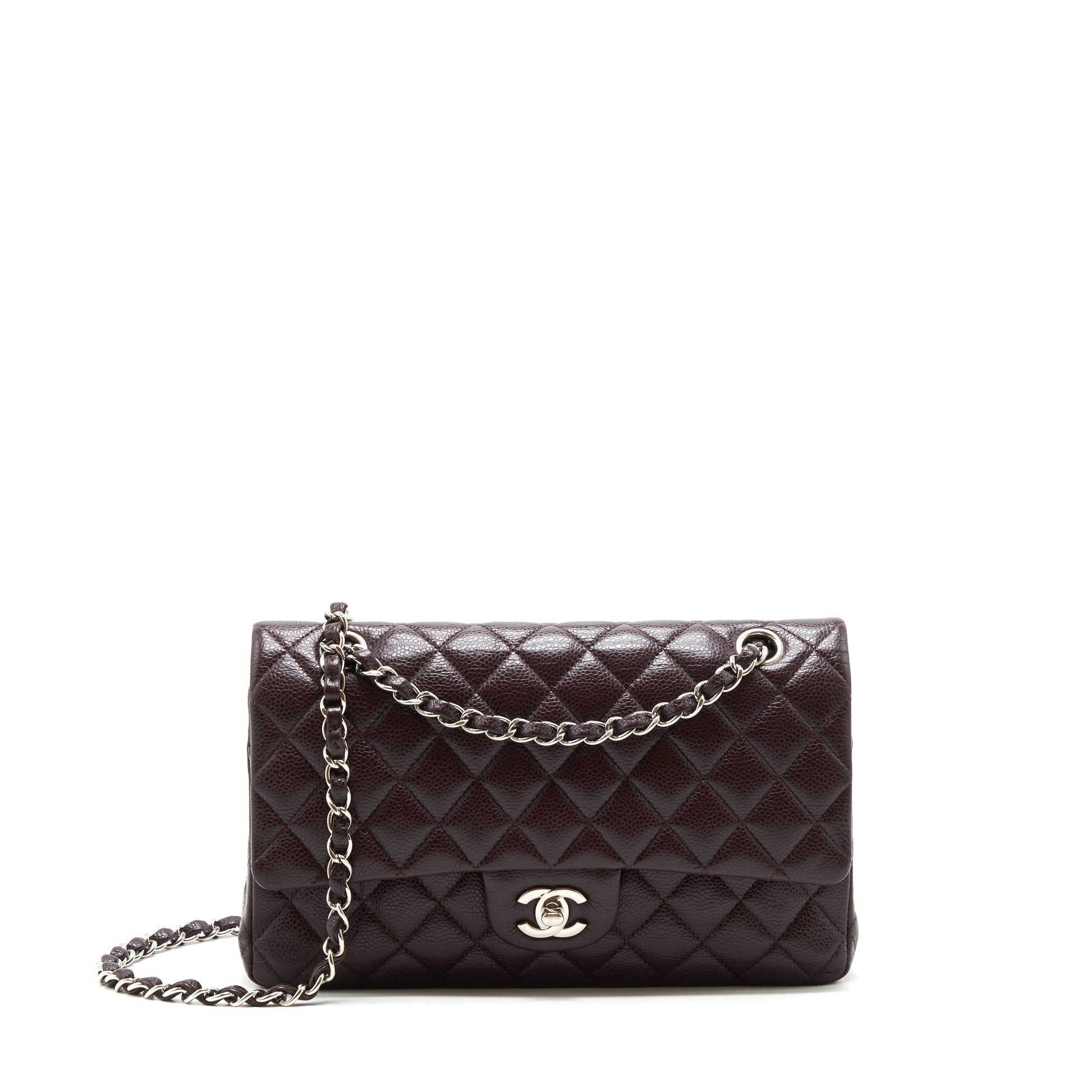Chanel Classic double Flap Caviar Burgundy SHW Shoulder Bag