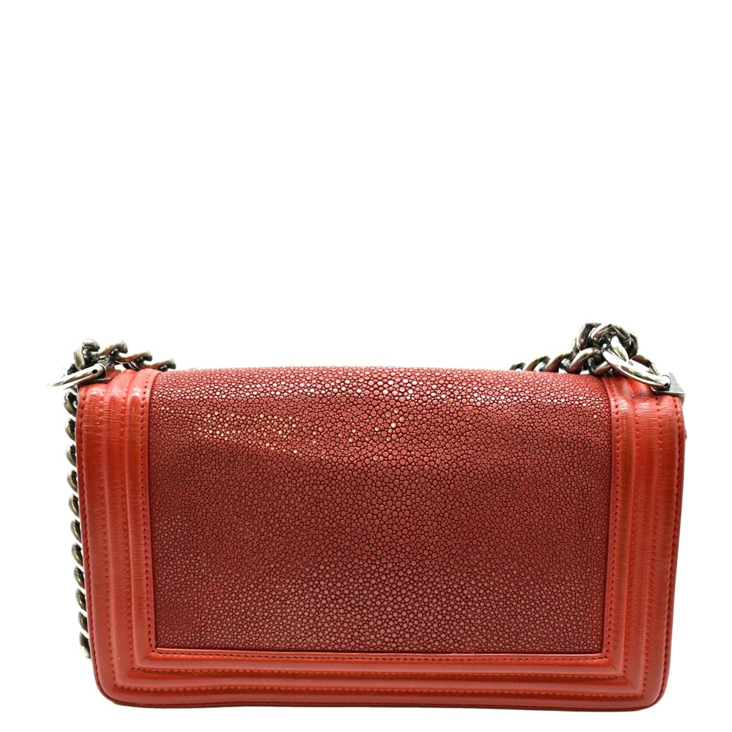 Chanel Boy Flap Stingray - Final Leather Red Travel Bag