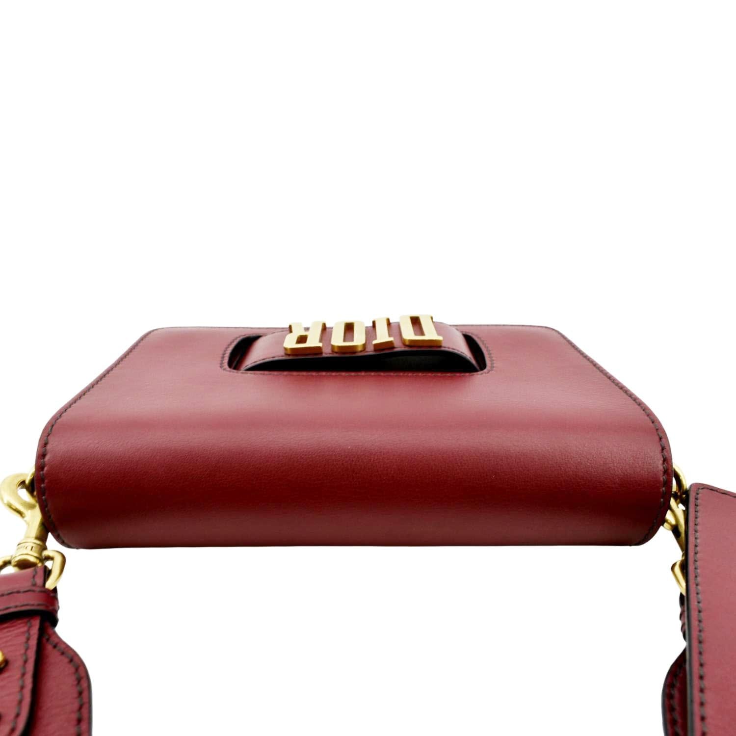 Dior Dio Evolution Calfskin Shoulder Bag Dark Red Flap