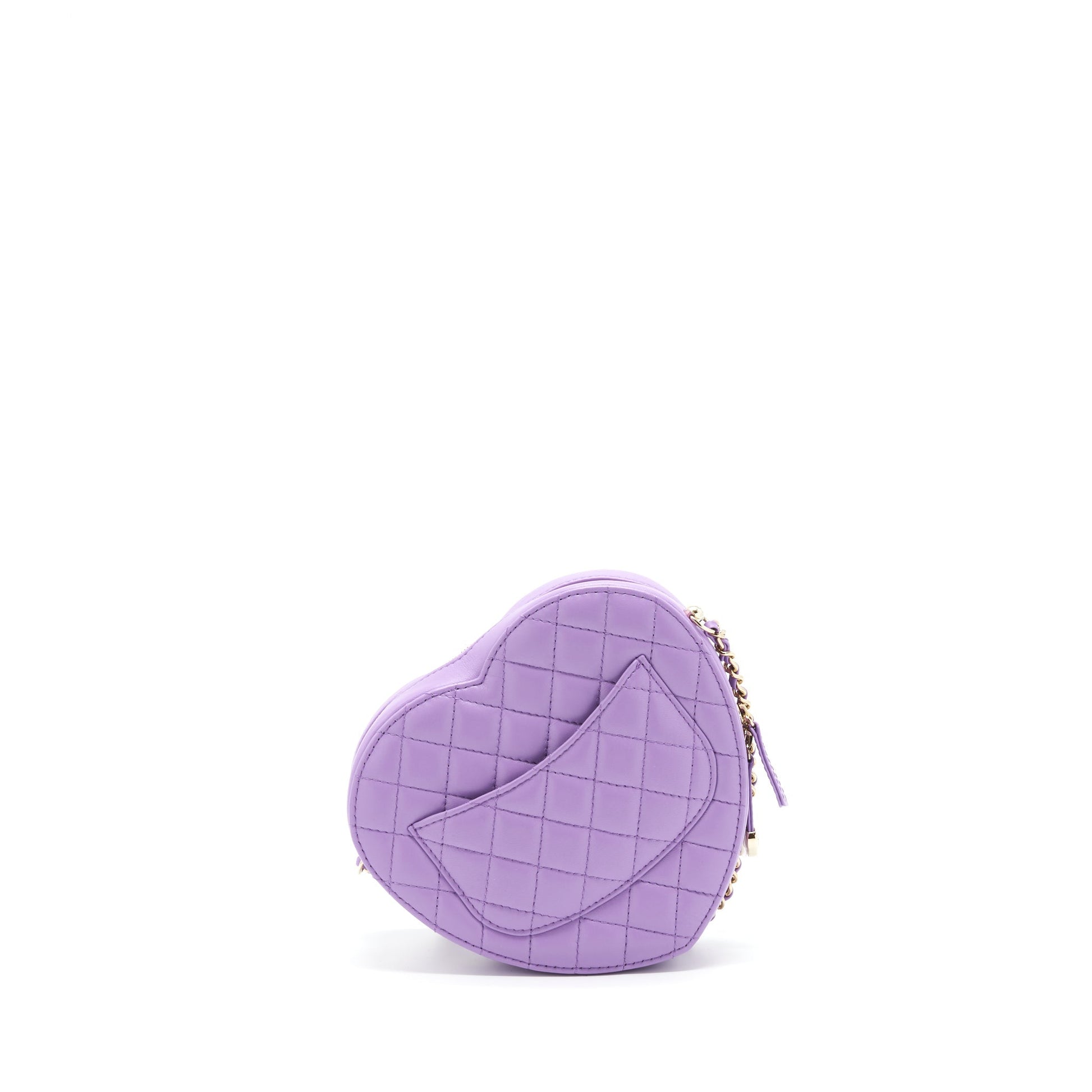 Chanel 22S Heart Lambskin Purple LGHW Microchip Handbag