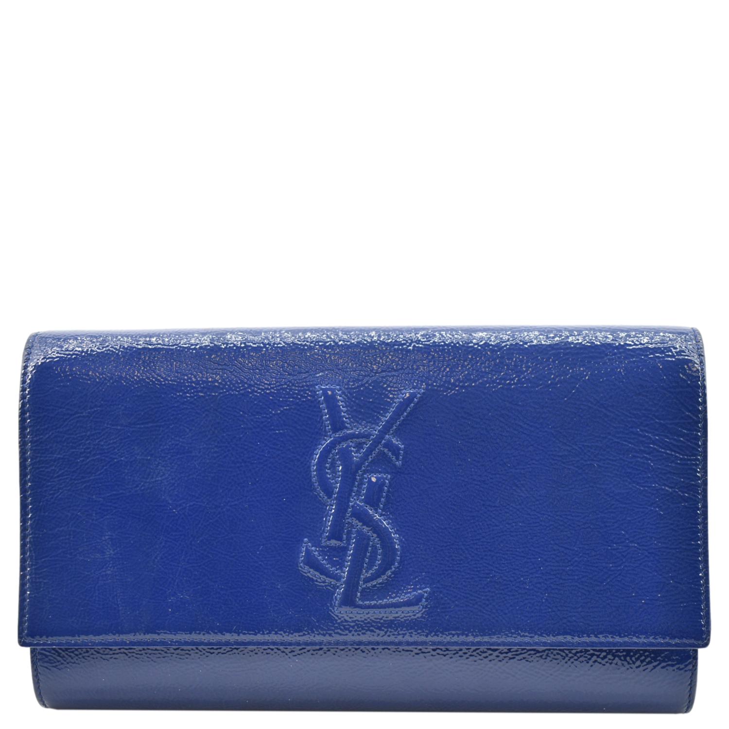 YSL Saint Laurent Saint Belle De Jour Clutch Bag Leather Blue