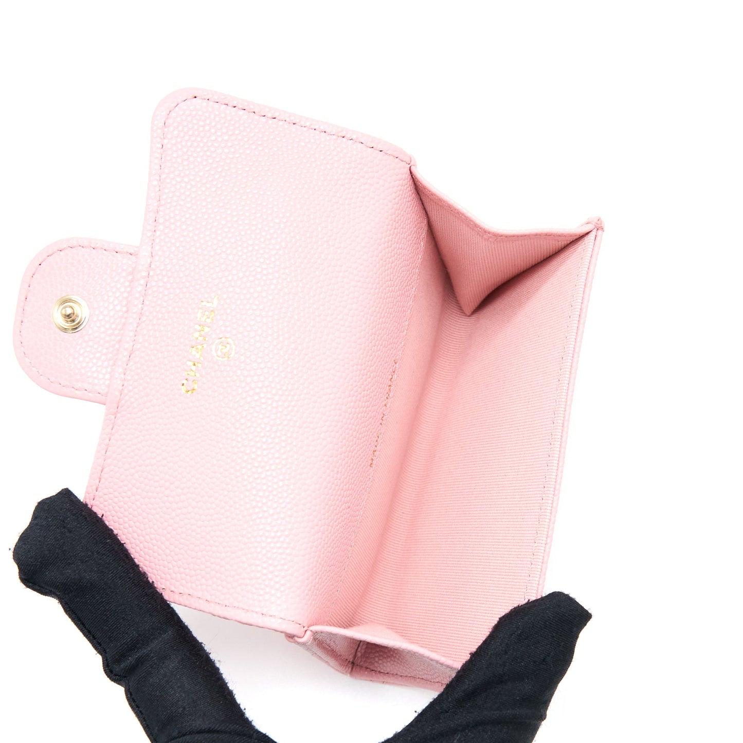 Chanel Classic Flap Card Holder Caviar Light Pink Wallet Case