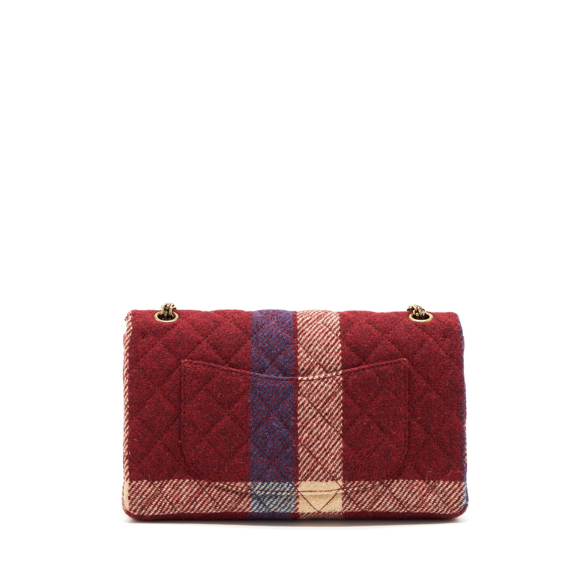 Chanel 2.55 226 Reissue Double Flap Fabric Multicolour Gold Shoulder Bag