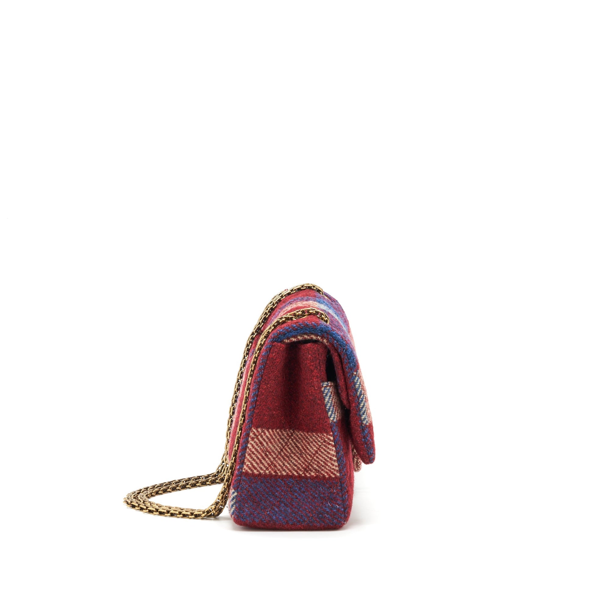 Chanel 2.55 226 Reissue Double Flap Fabric Multicolour Gold Shoulder Bag