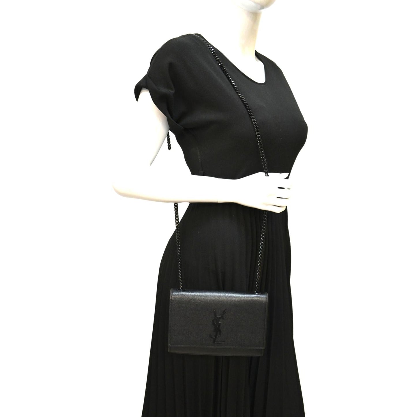 YSL Saint Laurent Yves Kate Clutch Crossbody Bag Leather Black Chain Clutch Bag Kate Chain 1