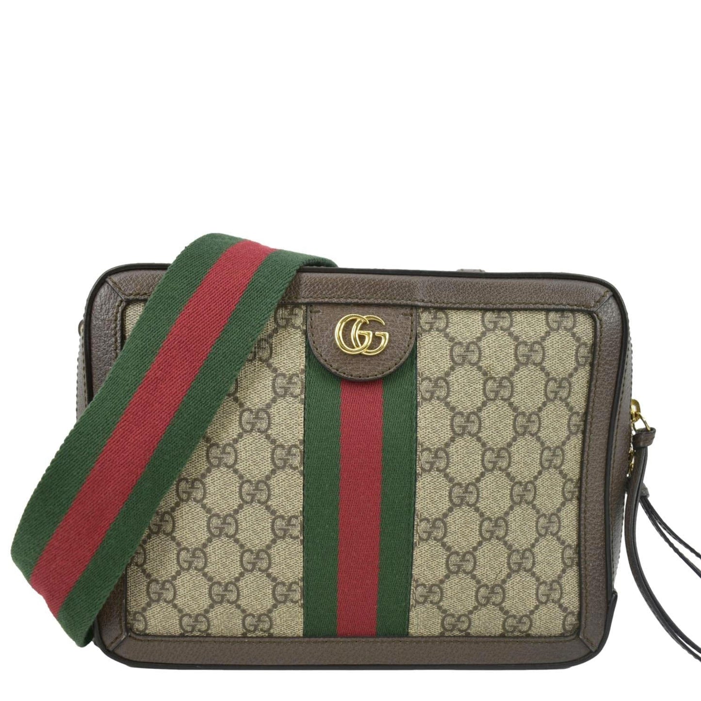 Gucci Ophidia Web Supreme Shoulder Bag Canvas Beige Small 550623