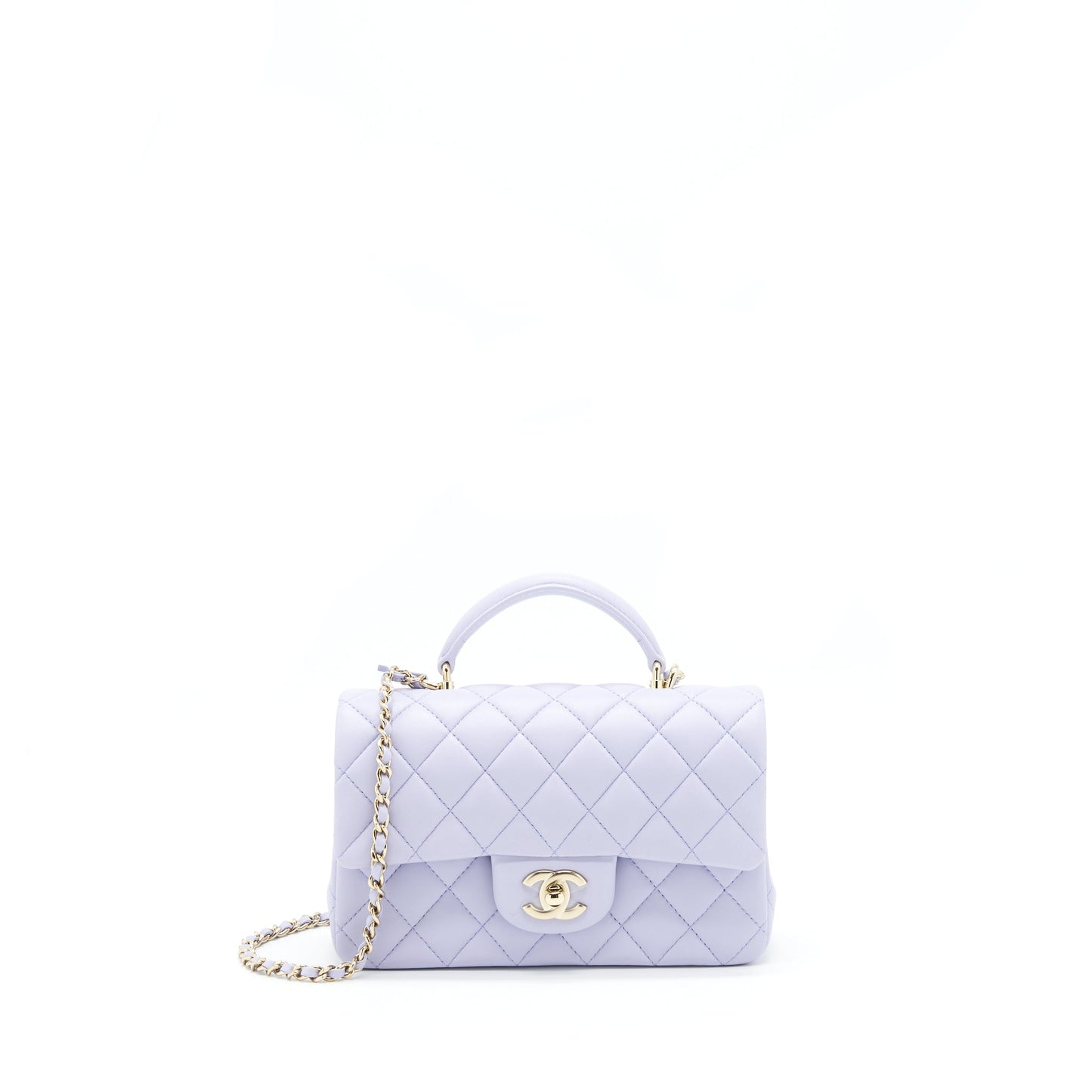 Chanel 21K Lilac Light Purple Rectangular Top Mini Bag