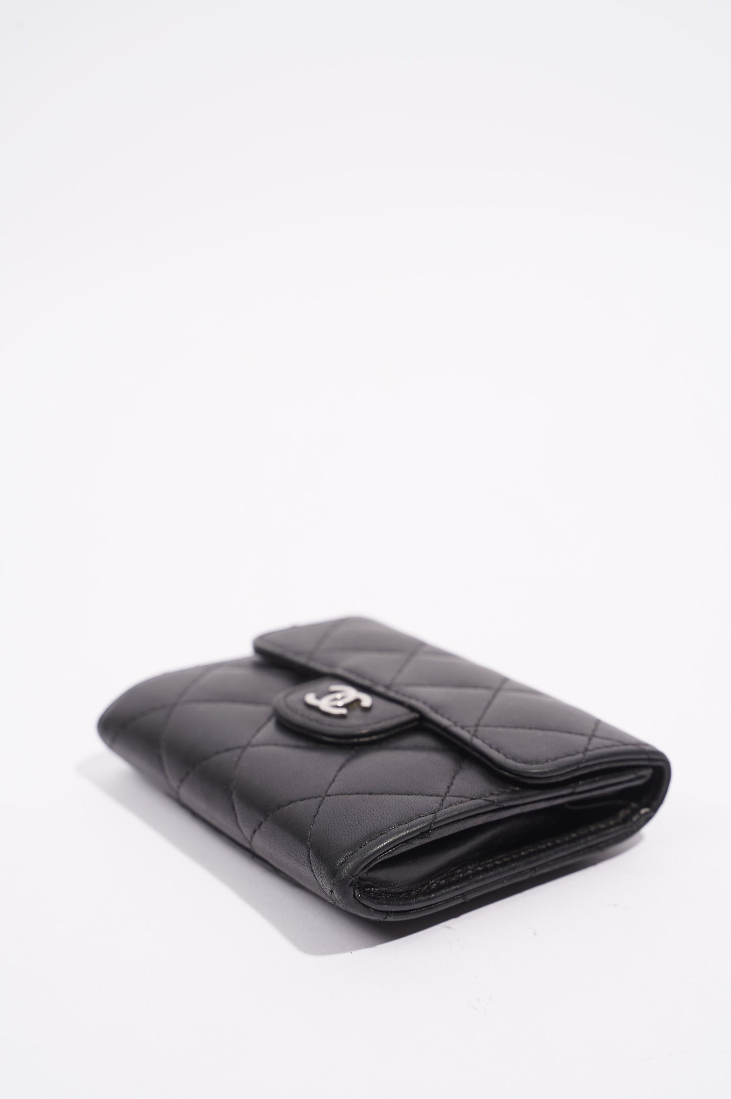 Chanel Womens Lamb Skin Wallet Black