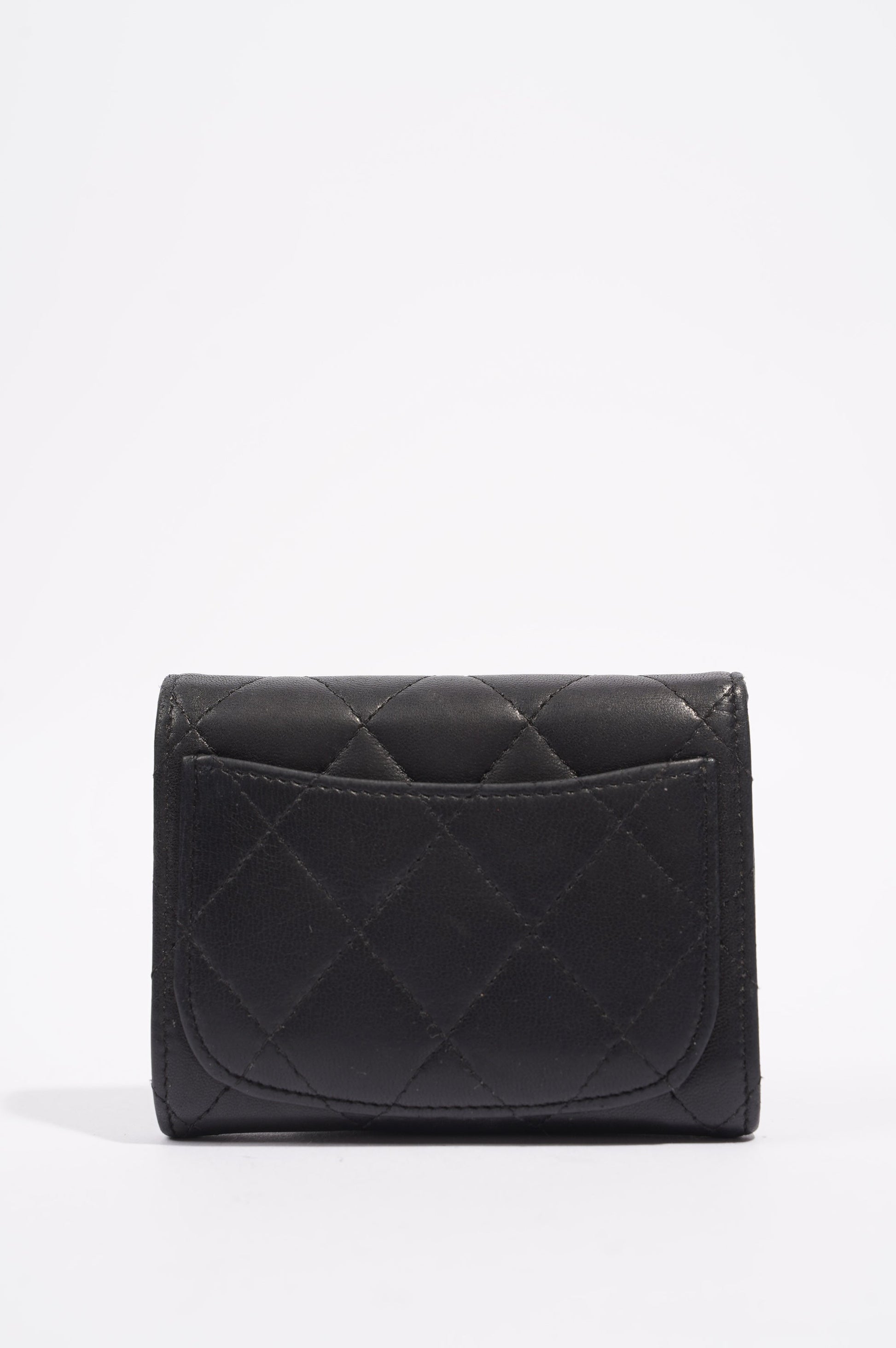 Chanel Womens Lamb Skin Wallet Black