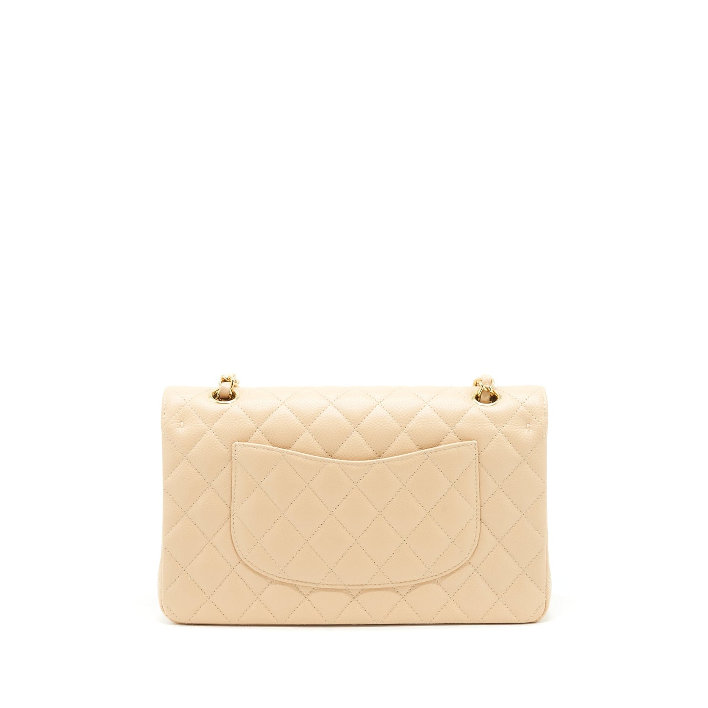Chanel Classic Double Flap Caviar GHW Beige Shoulder Bag