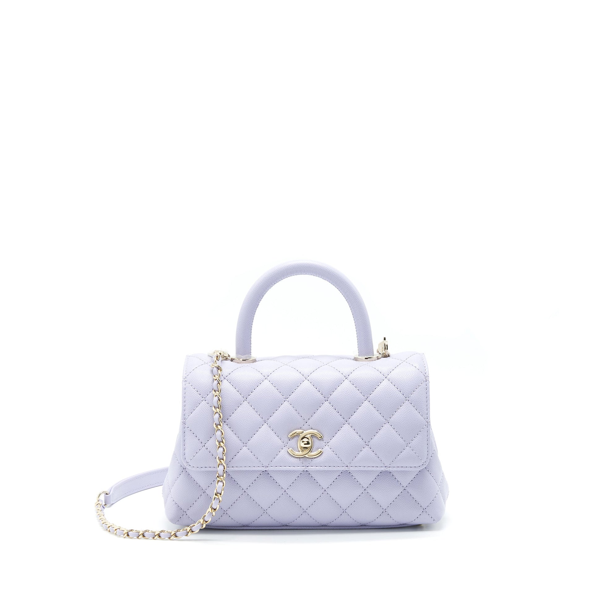Chanel 21K lilac Light Purple Coco Handle Small Mini Bag