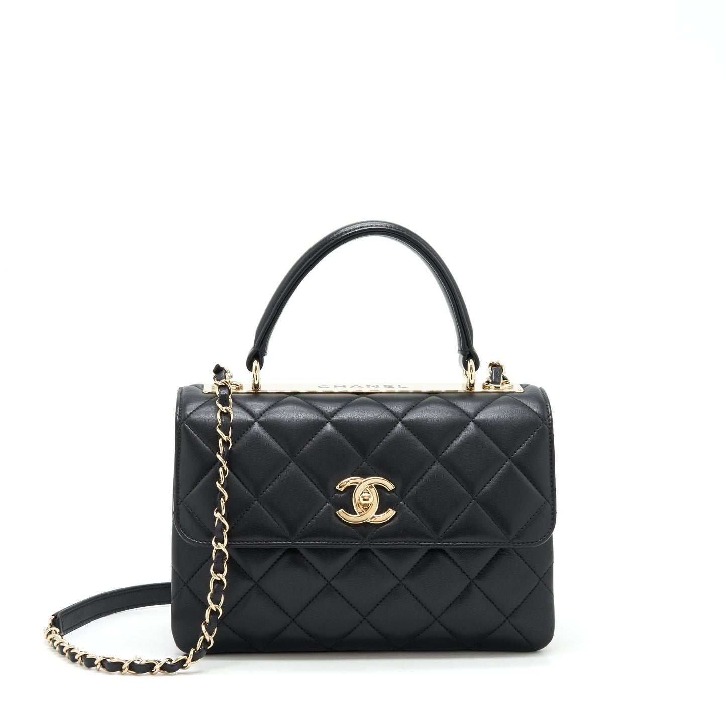 Chanel Trendy CC Flap Lambskin LGHW Black Shoulder Bag