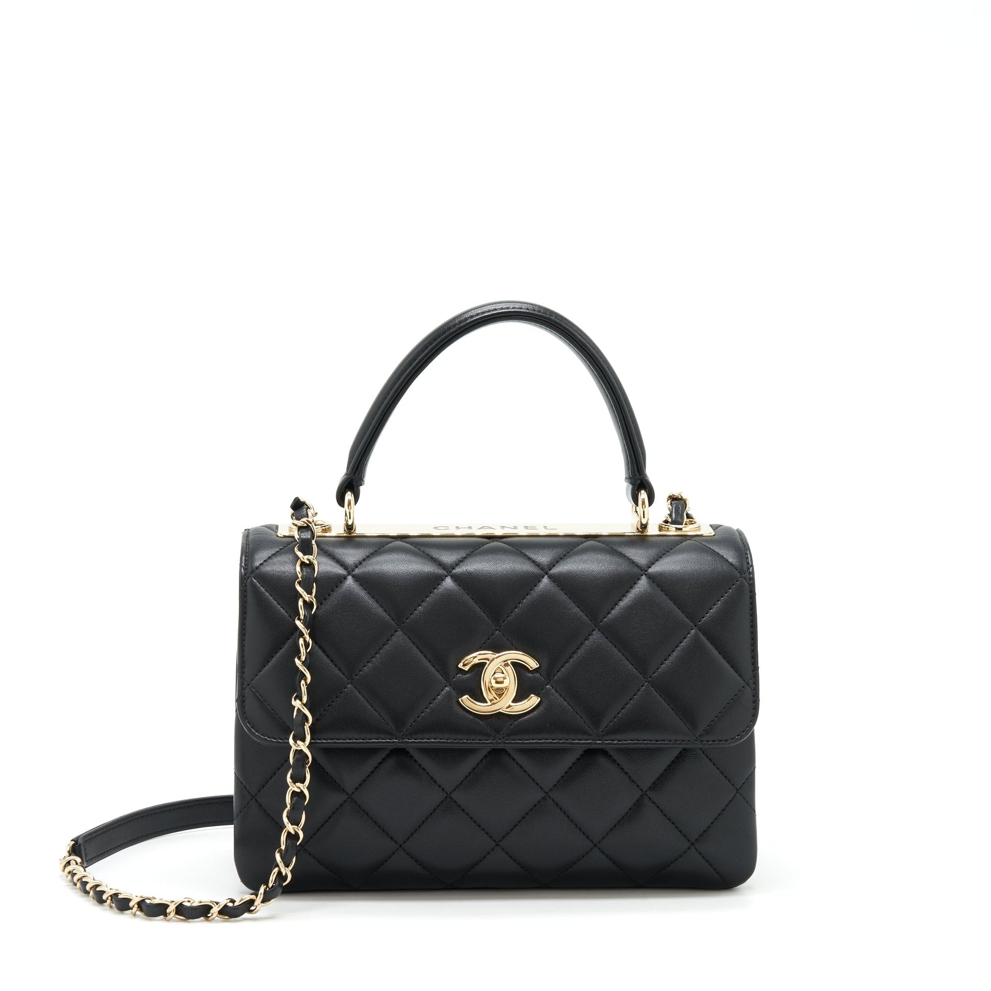 Chanel Trendy CC Flap Lambskin LGHW Black Shoulder Bag