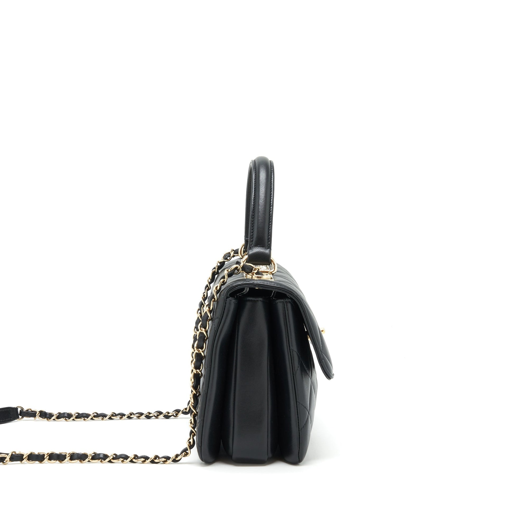 Chanel Trendy CC Flap Lambskin LGHW Black Shoulder Bag