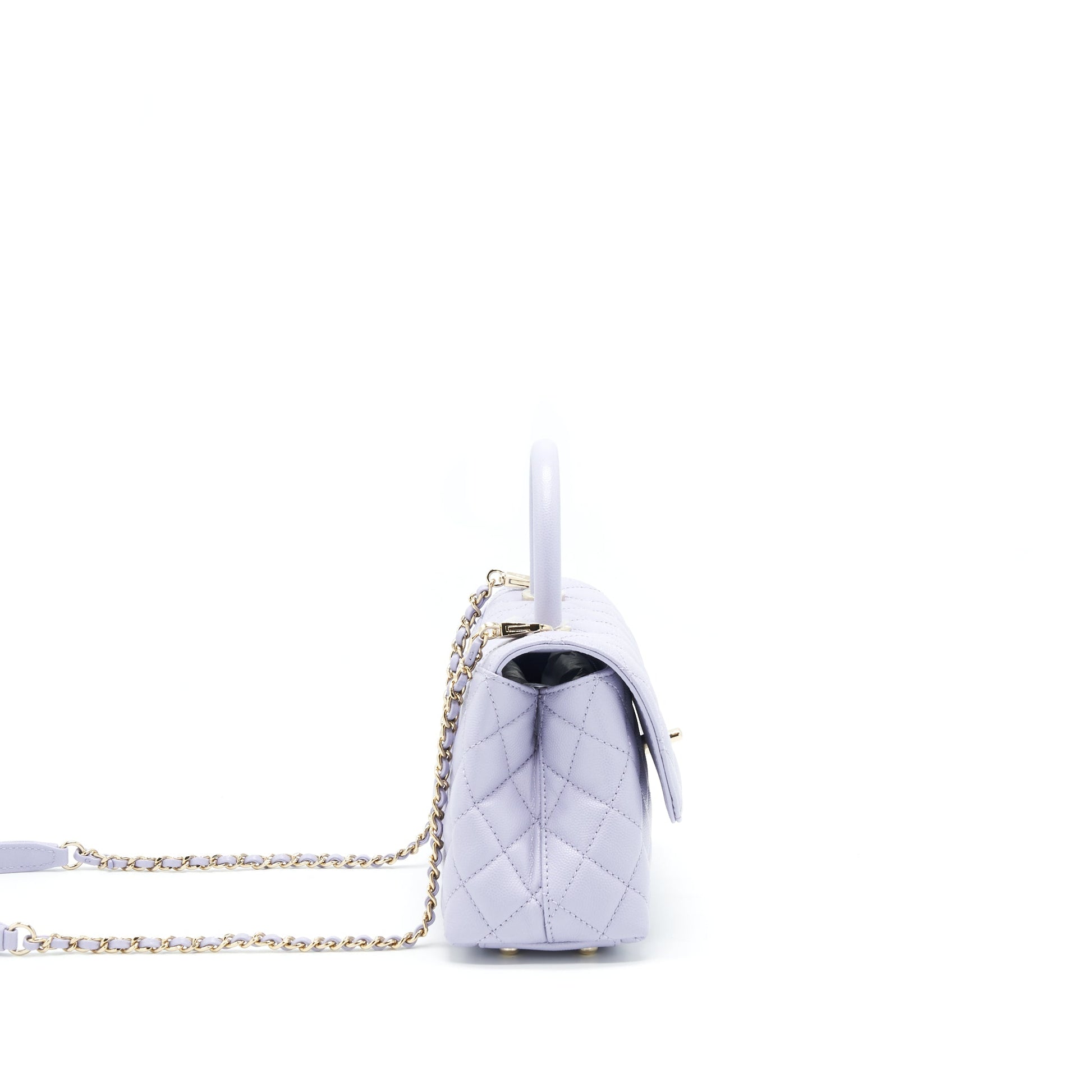 Chanel 21K lilac Light Purple Coco Handle Small Mini Bag