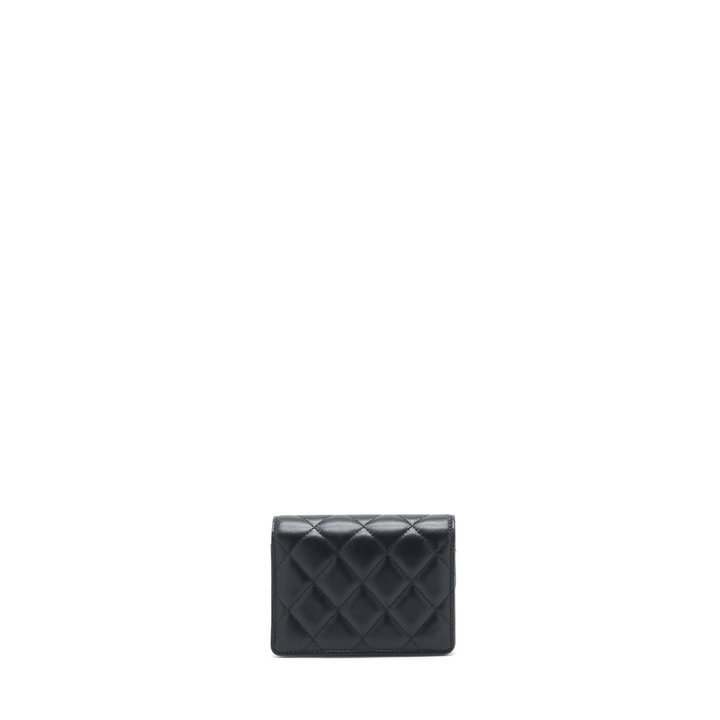 Chanel Flap Camellia Lambskin LGHW Black Shoulder Bag