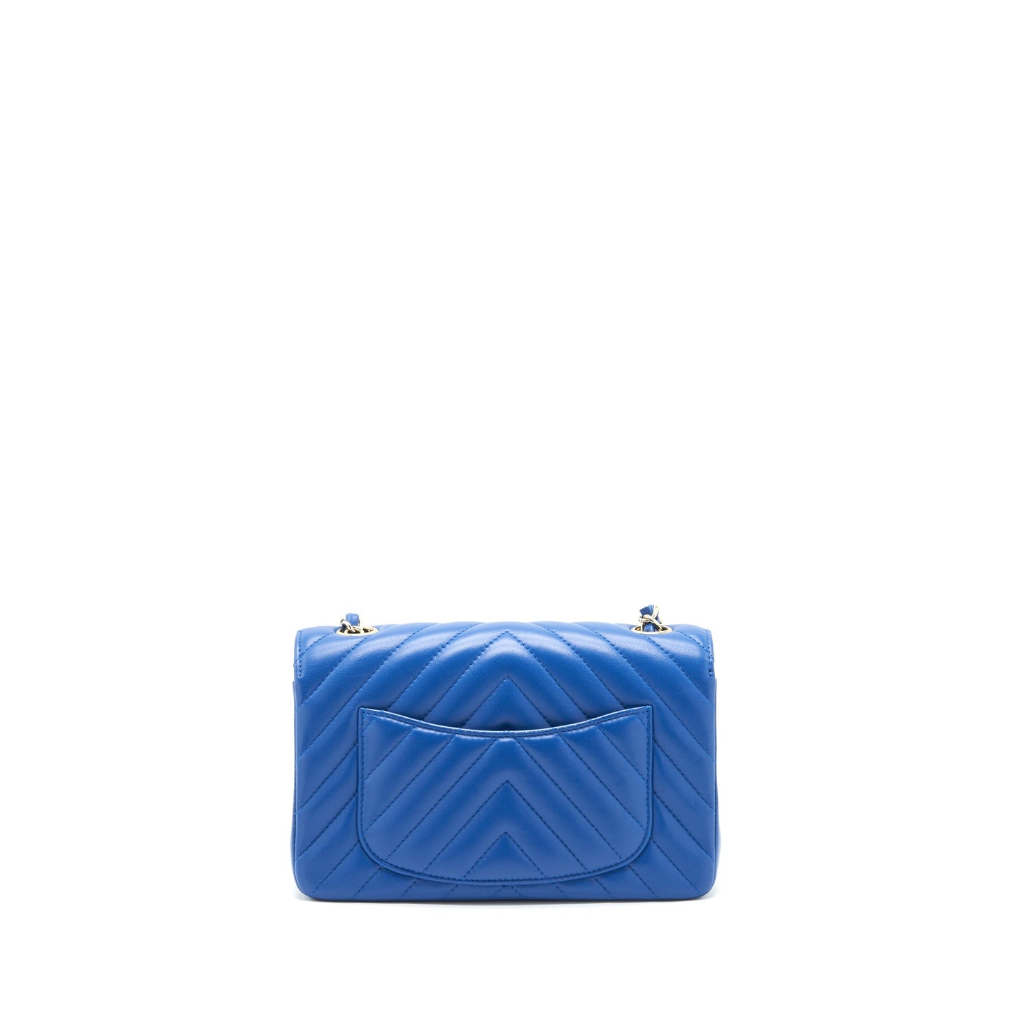 Chanel Rectangular Flap Chevron Lambskin LGHW Blue Shoulder Bag Lghw 1