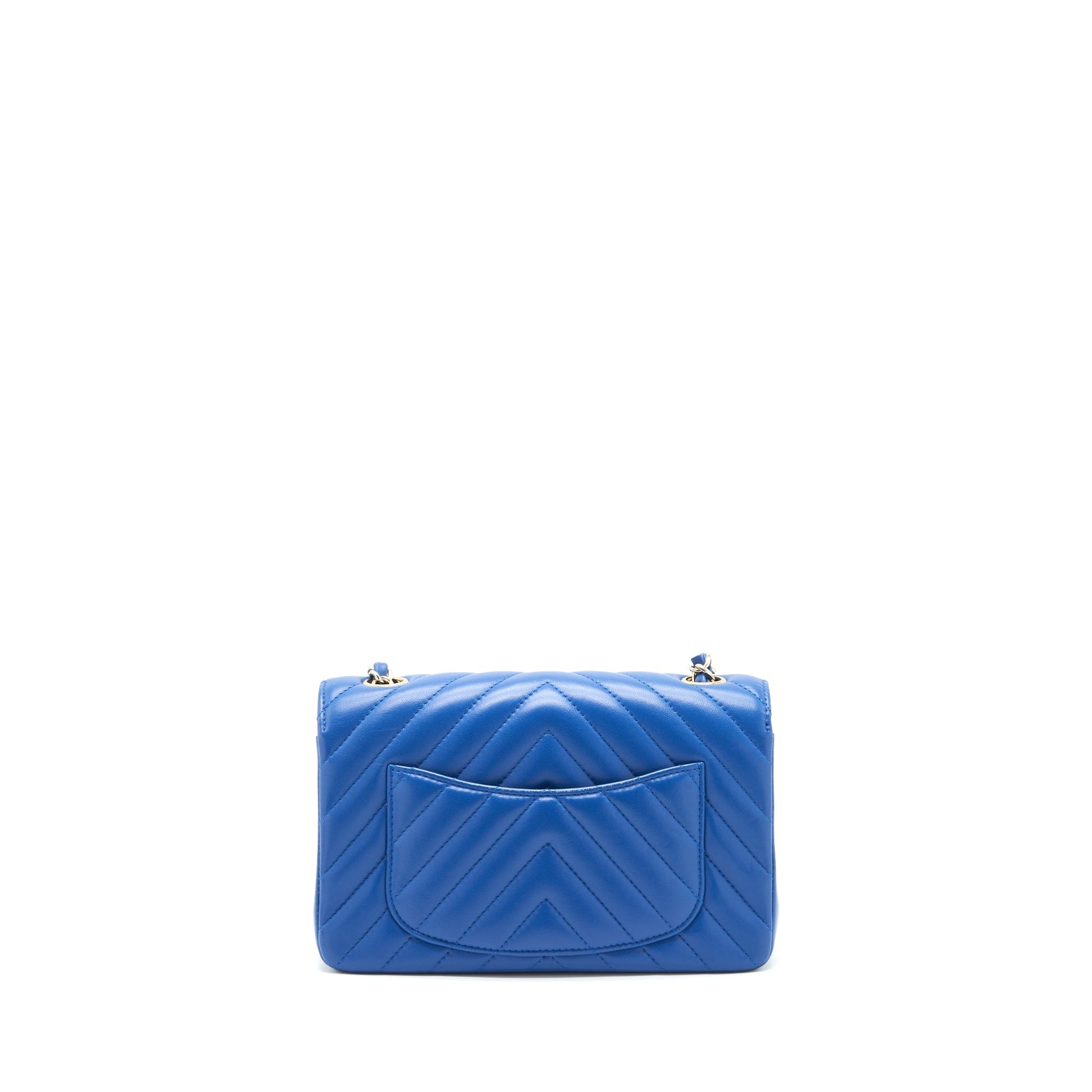Chanel Rectangular Flap Chevron Lambskin LGHW Blue Shoulder Bag Lghw 1