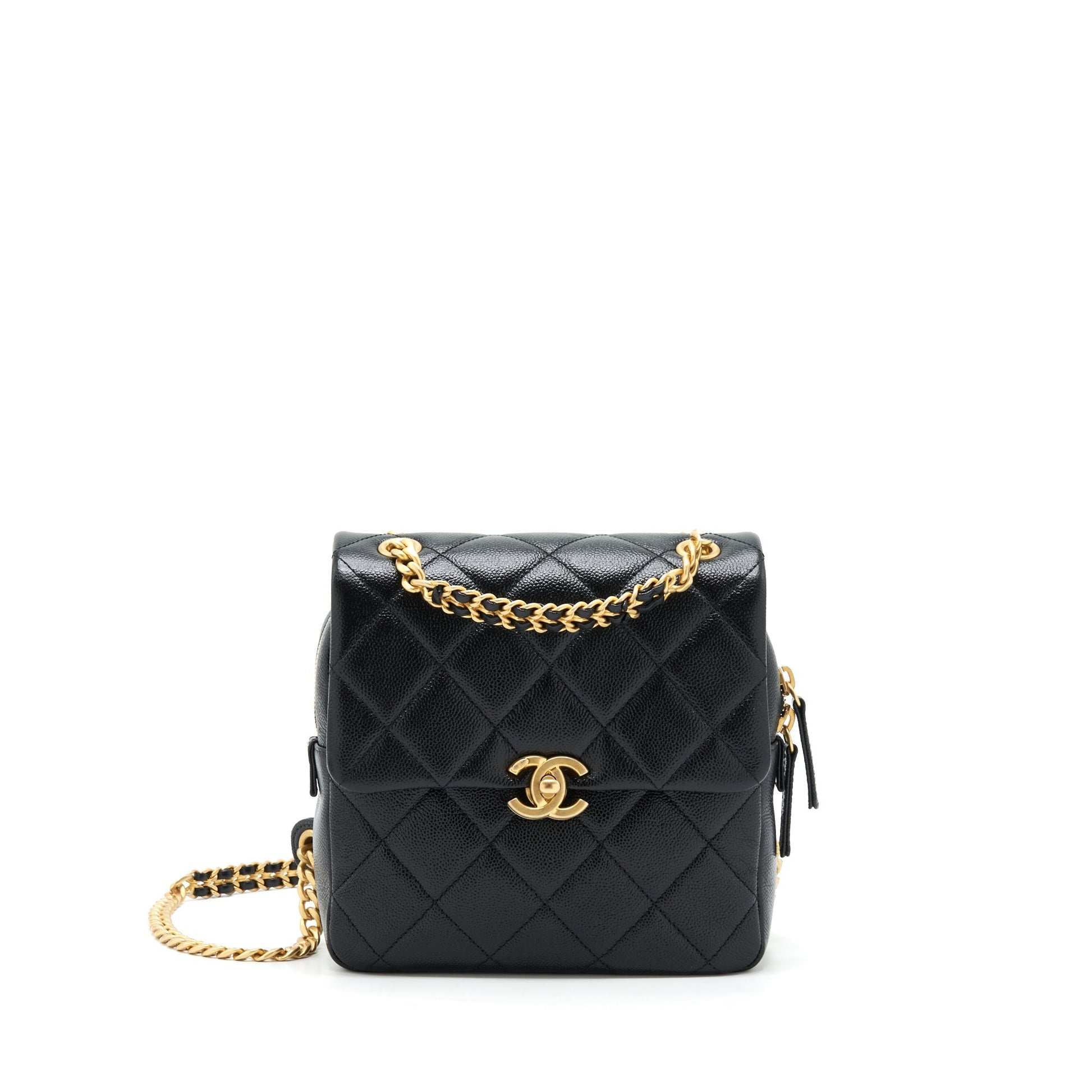 Chanel 22P Flap Backpack Caviar GHW Black Ghw 1