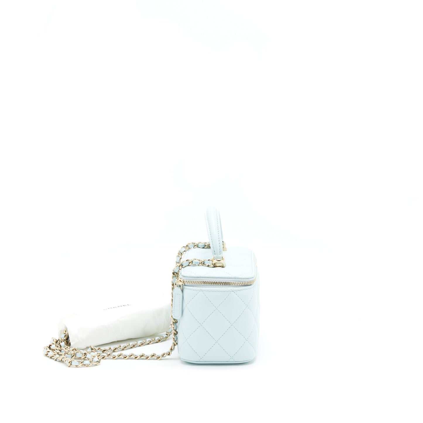 Chanel 21K Rectangular Top handle Vanity Baby Blue Handbag