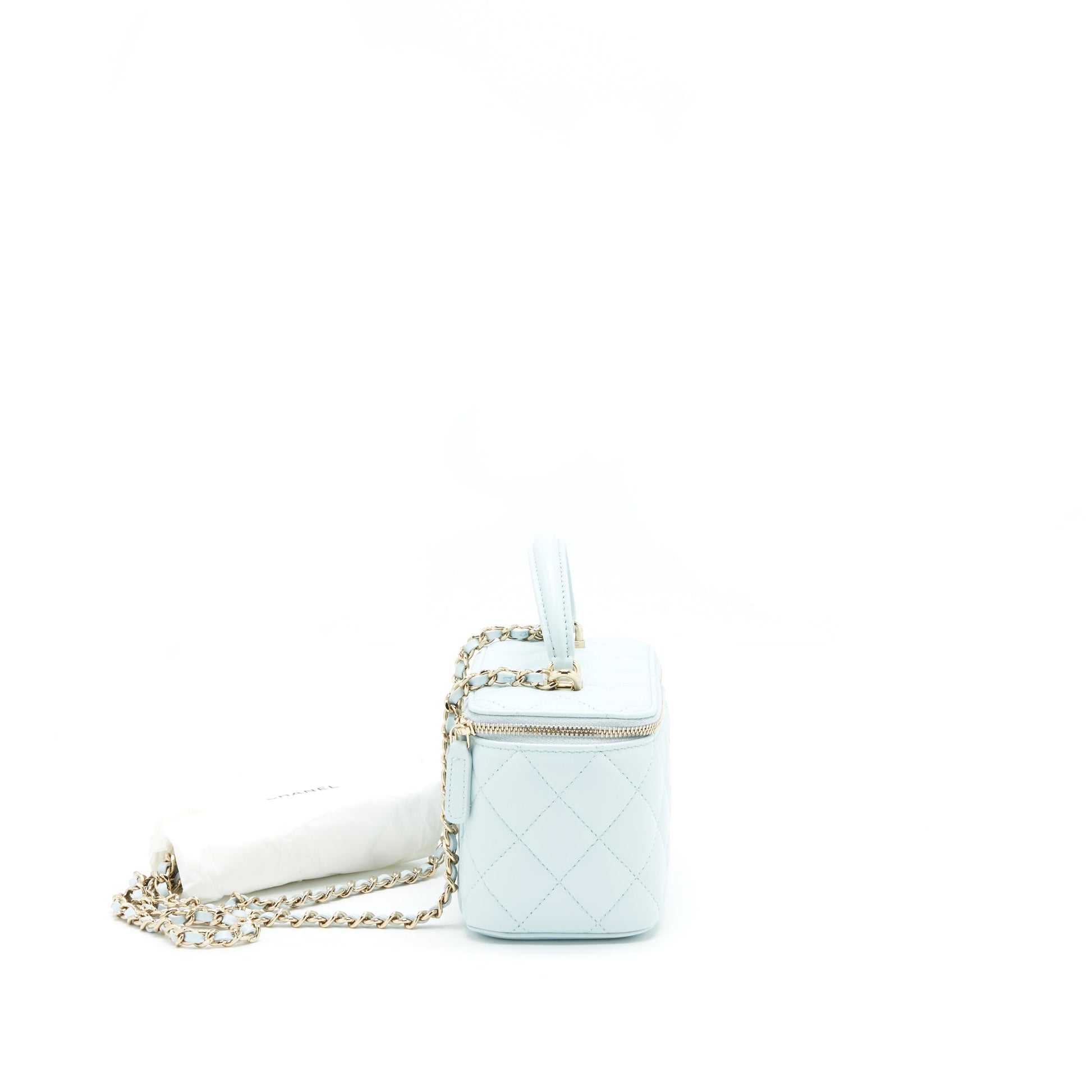 Chanel 21K Rectangular Top handle Vanity Baby Blue Handbag