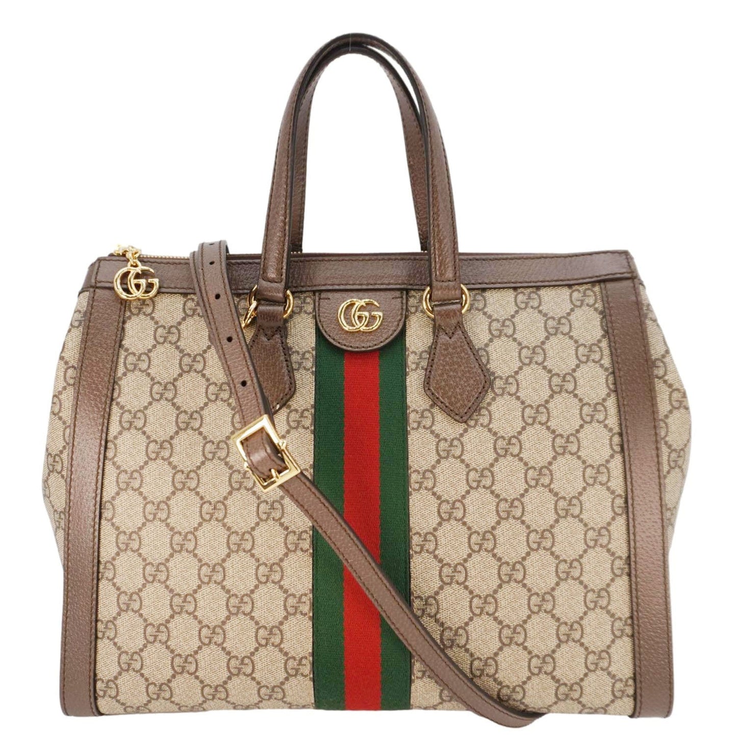 Gucci Ophidia Supreme Tote Shoulder Bag Beige Medium Medium 524538