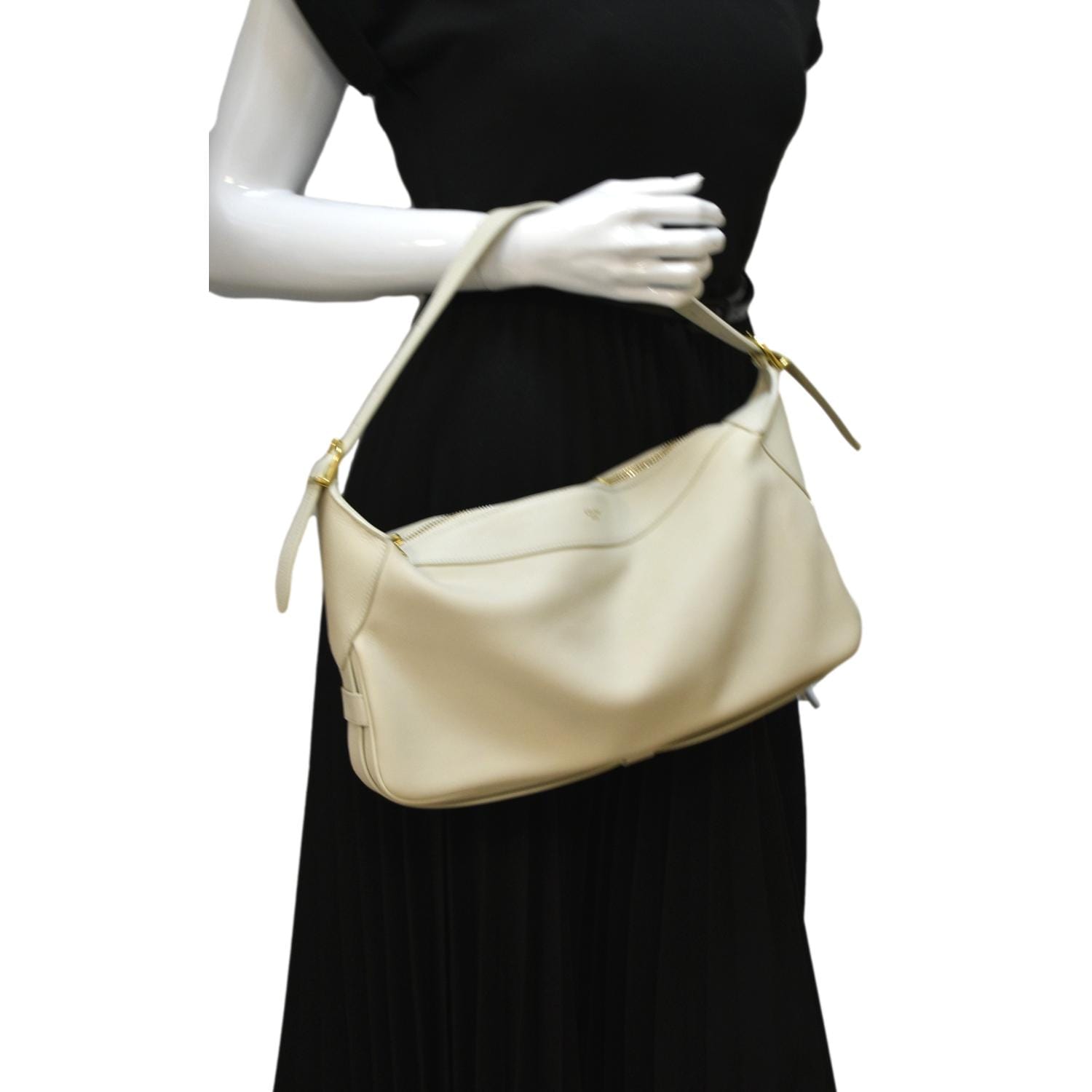 Romy Supple Calfskin Shoulder Bag Off White Medium