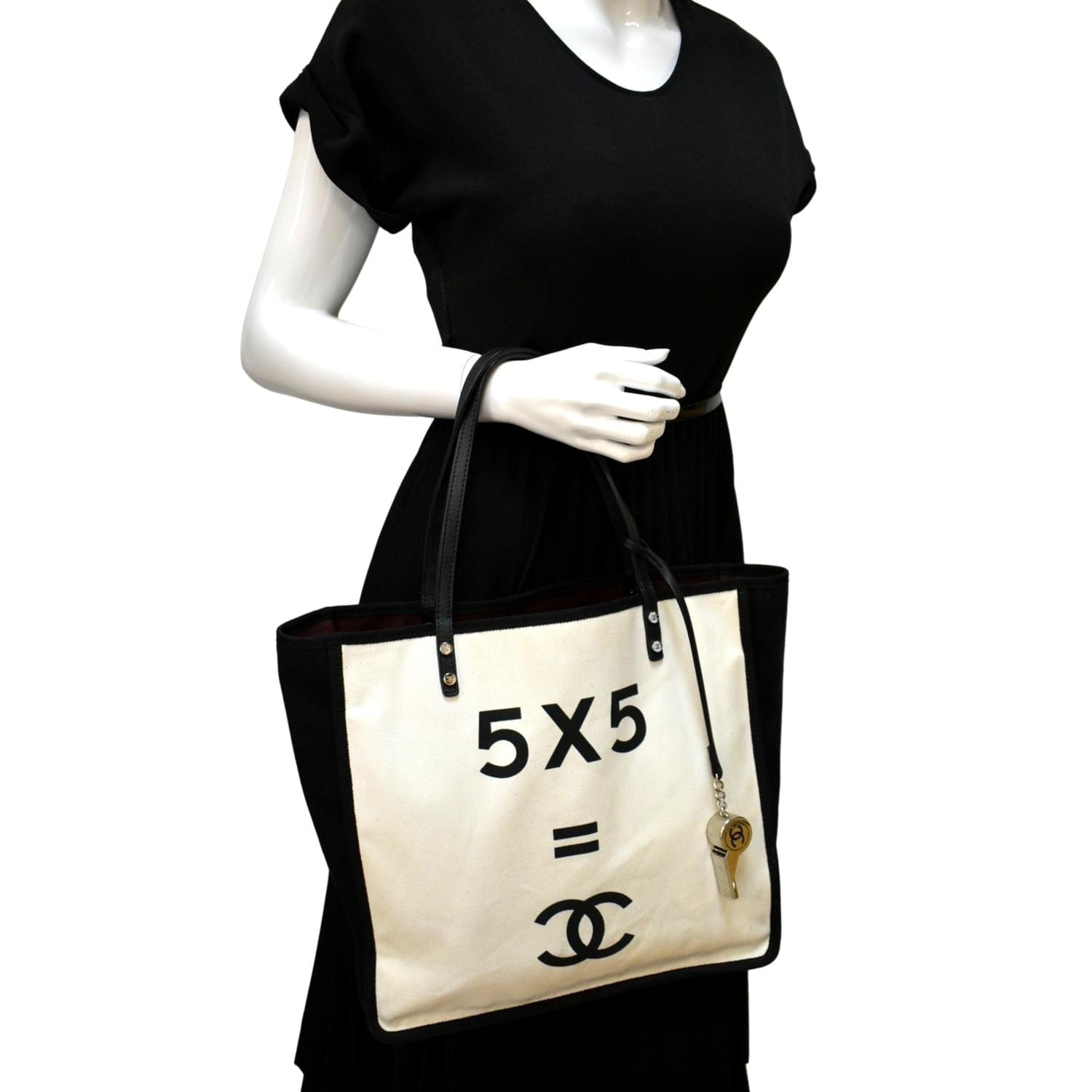 Chanel 5 x 5 Canvas Ivory Travel Bag