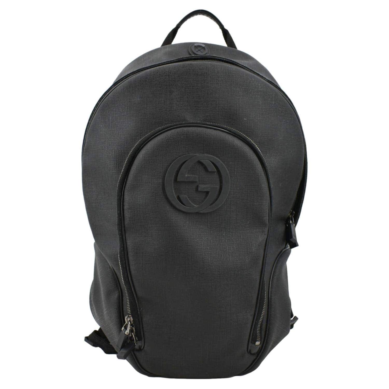 Gucci Interlocking Coated Backpack Canvas Black