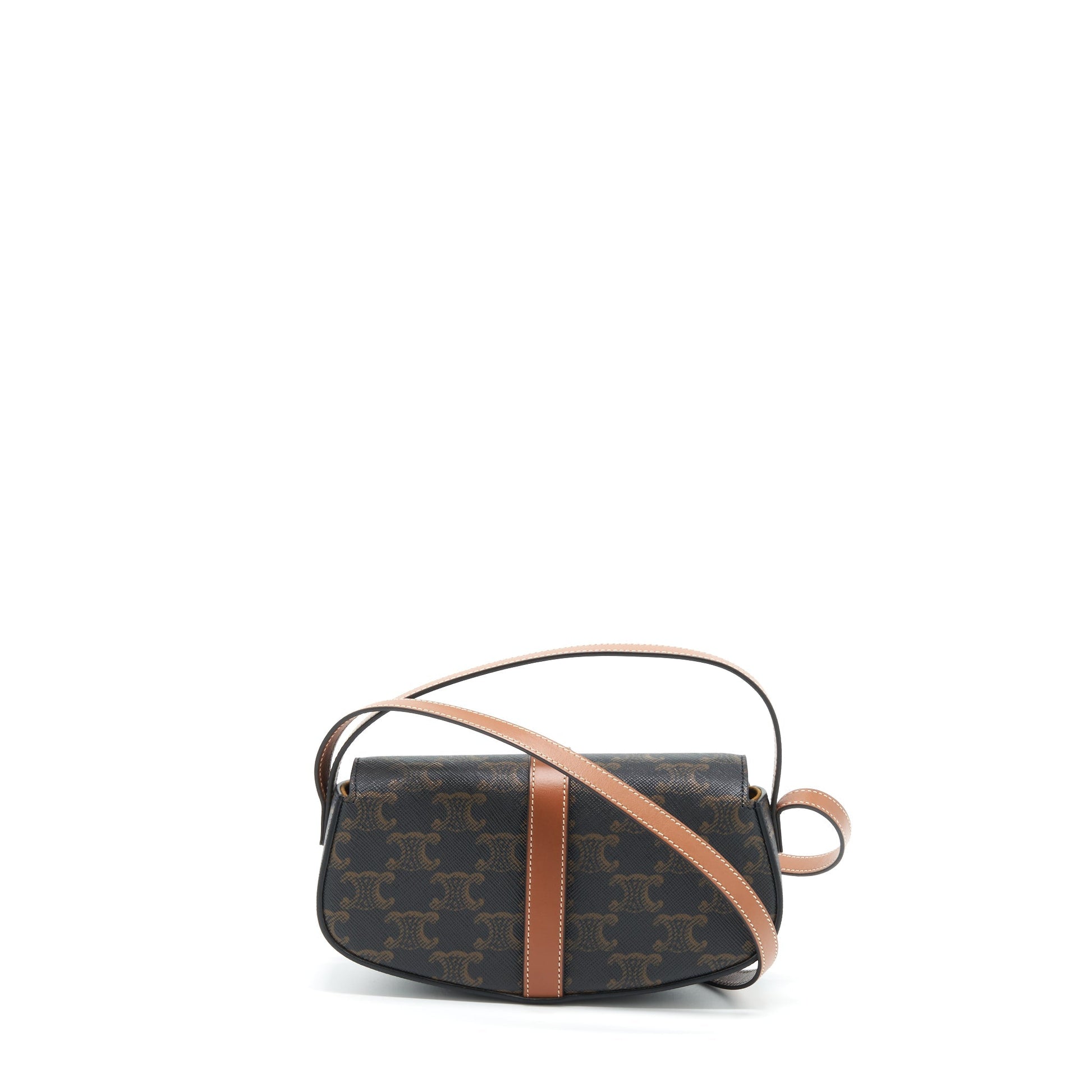 Celine Clutch On Strap In Triumphed Calfskin Handbag Canvas Tan Clutch Bag