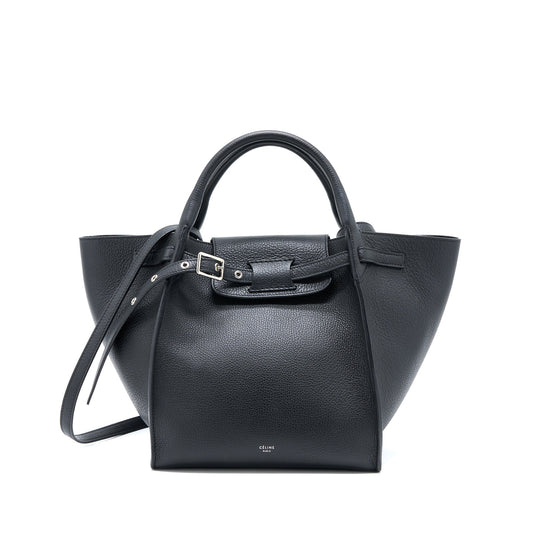 Celine Big Purse Handbag Leather Black Travel Bag
