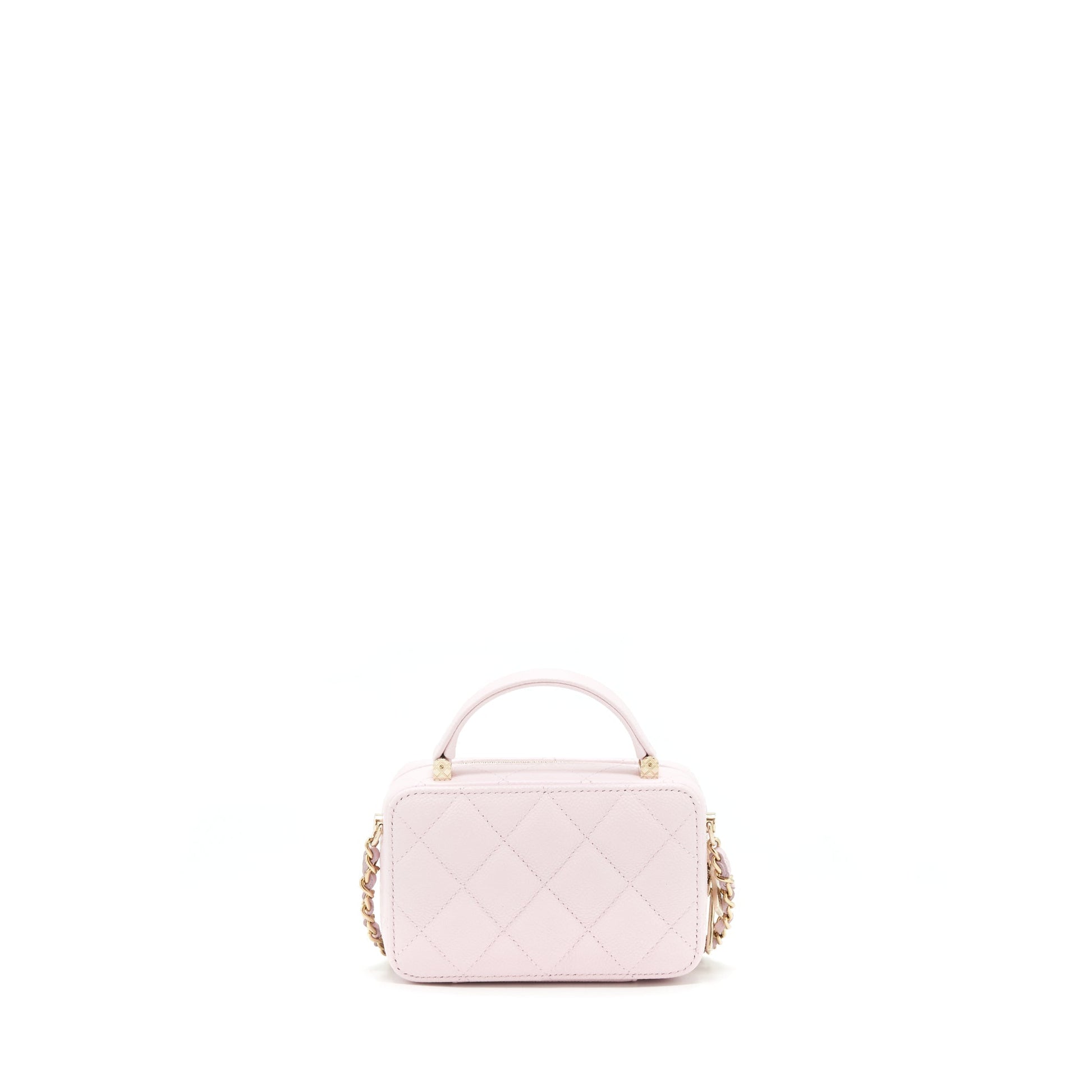 Chanel 22P Top Handle Vanity Caviar Light Pink Mini Bag