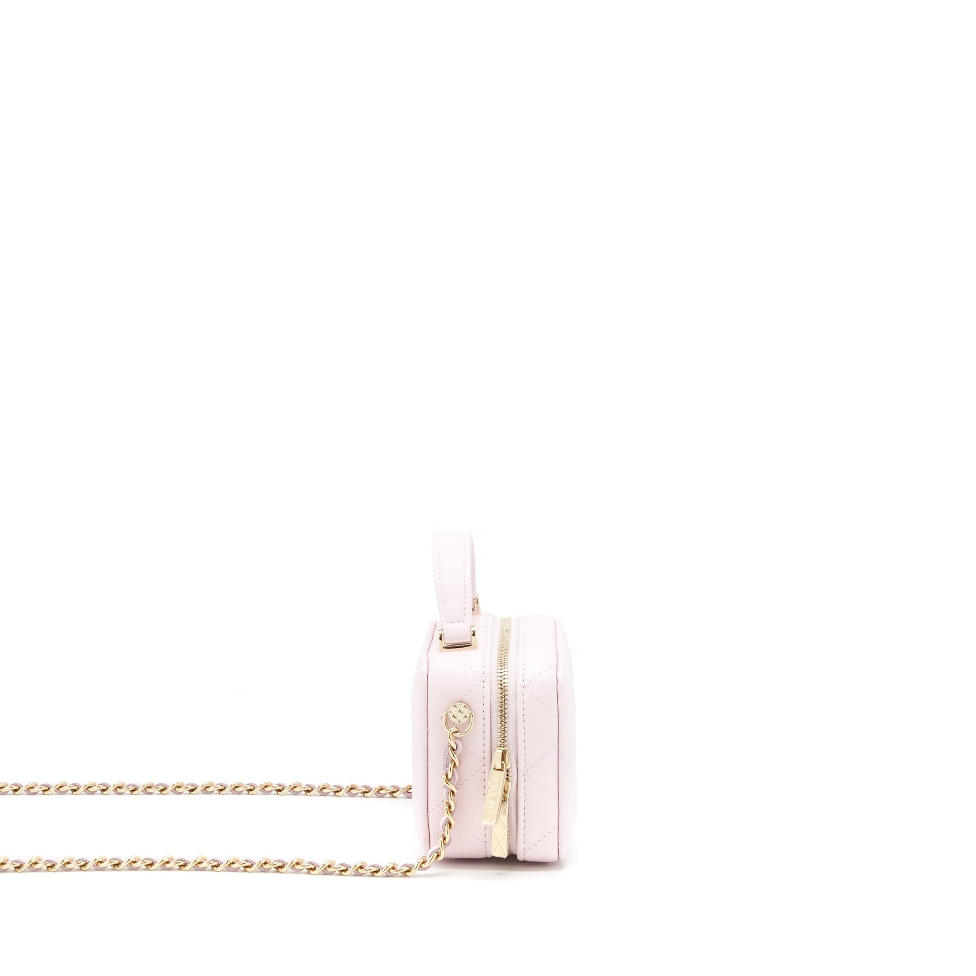 Chanel 22P Top Handle Vanity Caviar Light Pink Mini Bag