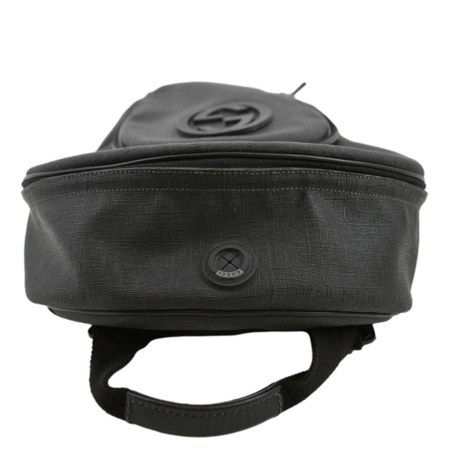 Gucci Interlocking Coated Backpack Canvas Black