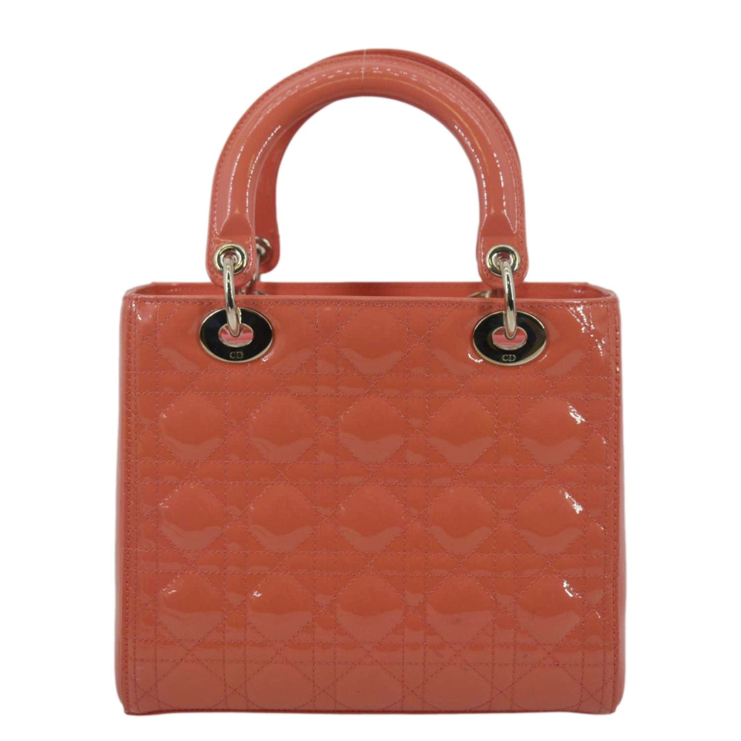 Dior Lady Shoulder Bag Leather Pink Medium
