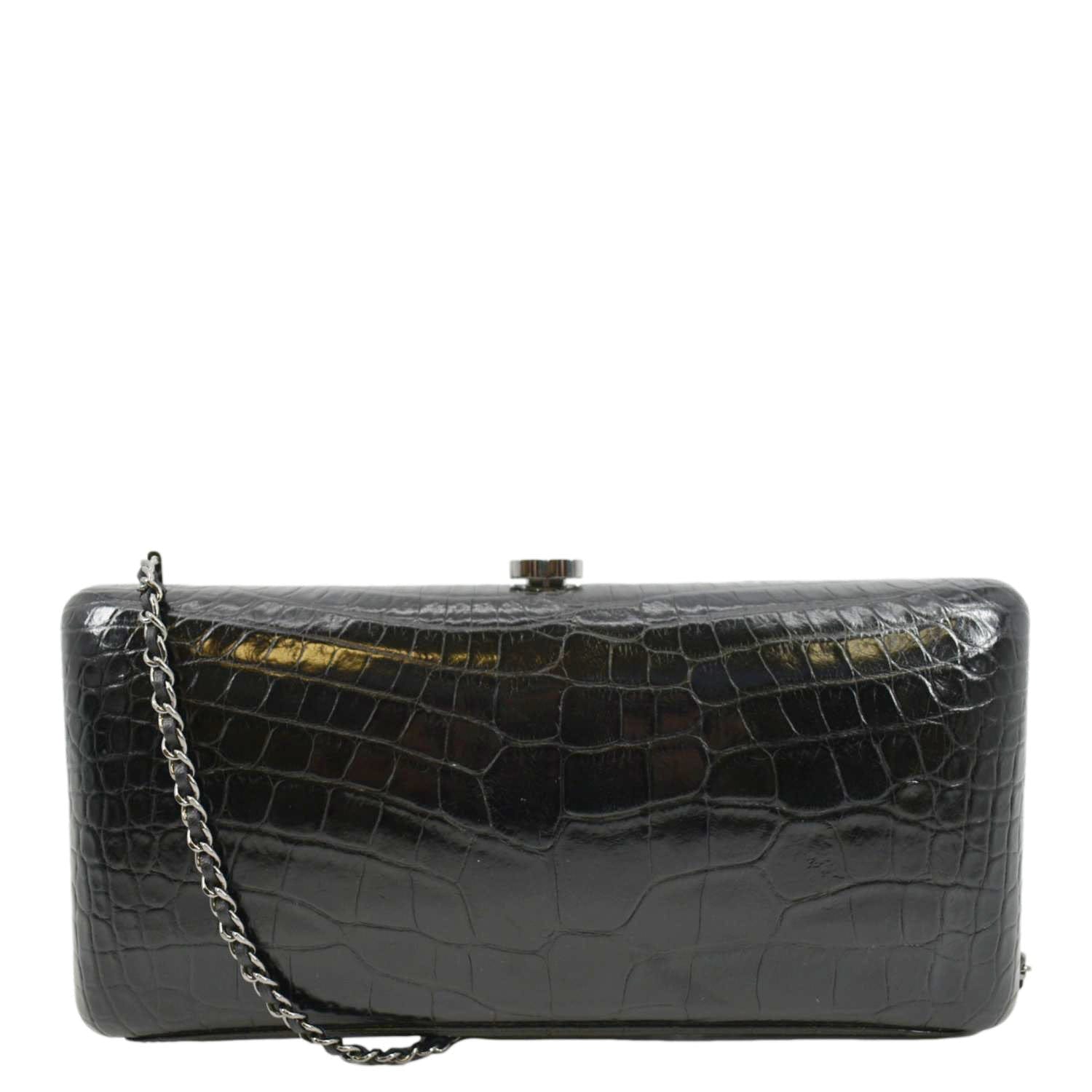 Chanel Alligator Leather Black Travel Bag