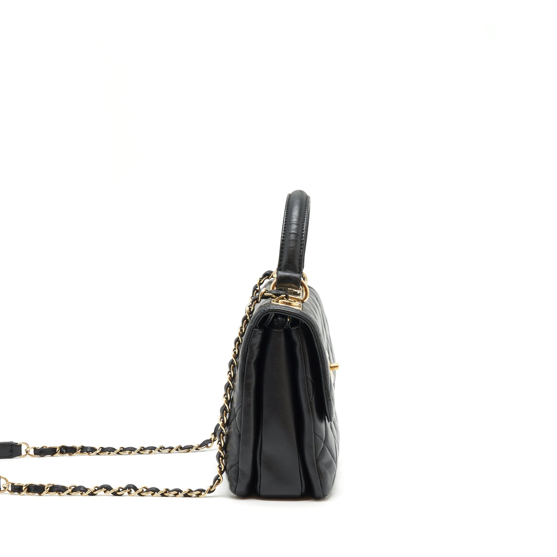 Chanel Trendy CC Flap Top Handle Lambskin Black Small Shoulder Bag