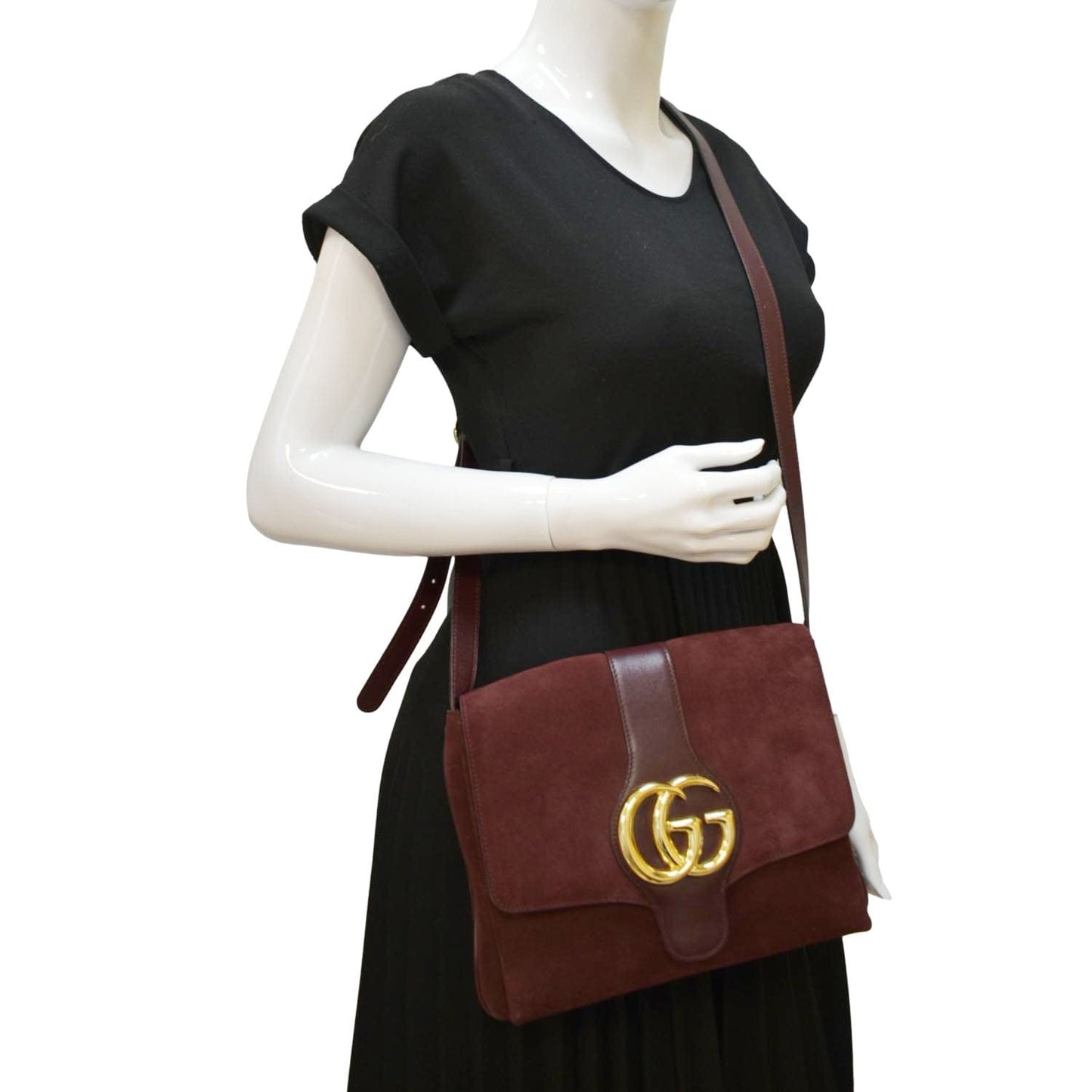 Gucci Arli Medium Crossbody Bag Leather Suede