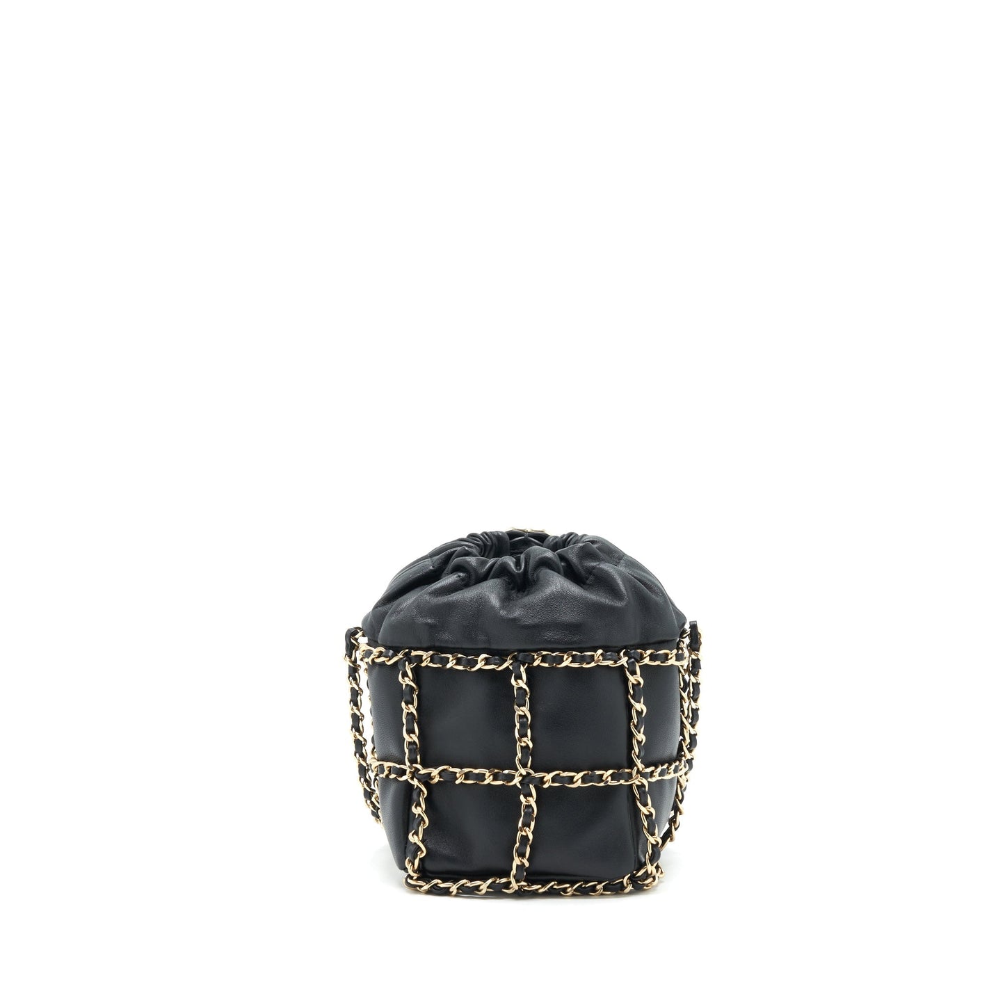 Chanel 21C Bucket Chains Lambskin LGHW Black Bucket Bag