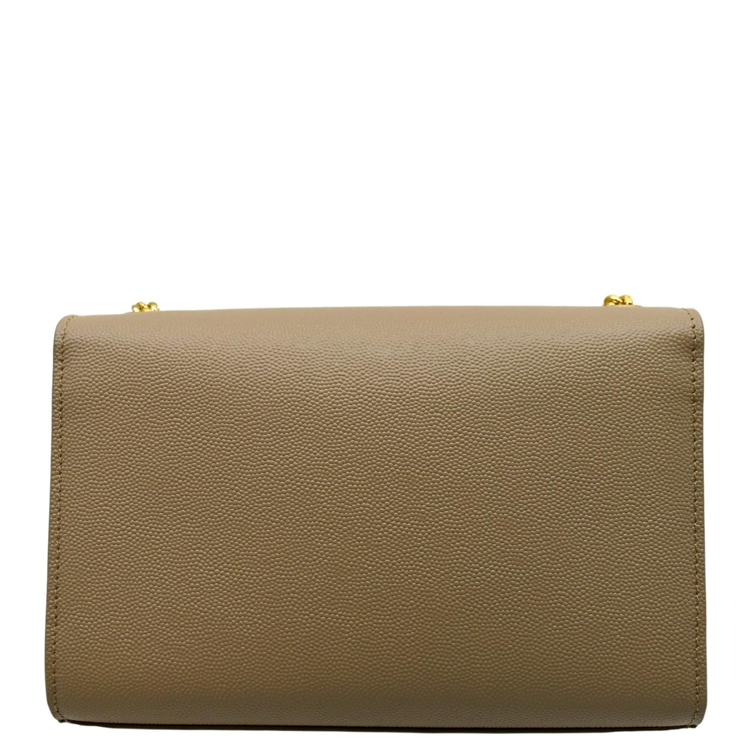 YSL Saint Laurent Yves Kate Clutch Crossbody Bag Leather Beige Chain Clutch Bag